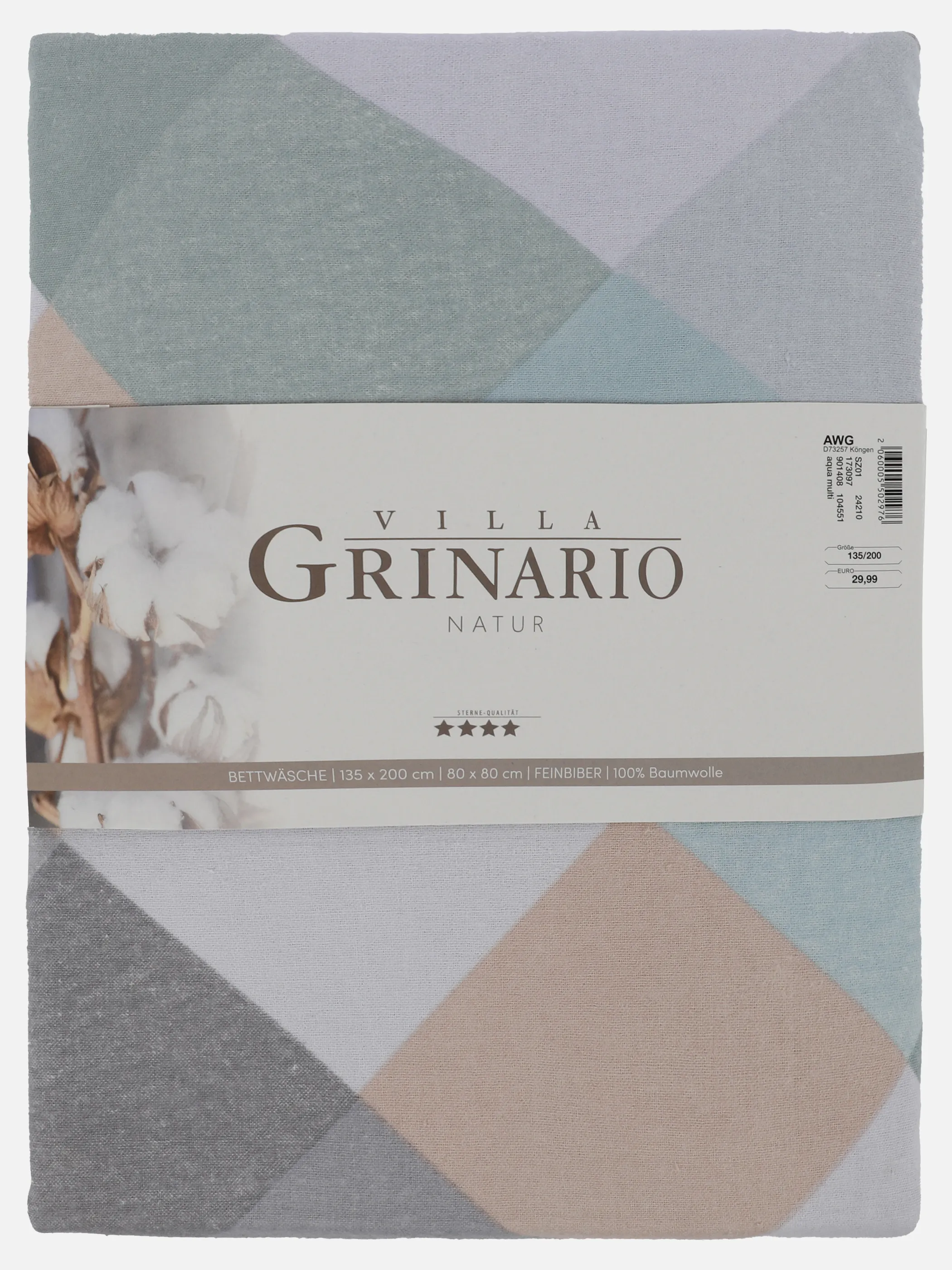 Villa Grinario Fein Biberbettwäsche karriert 135x200 Türkis 901408 AQUA MULTI 2 Villa Grinario Fein Biberbettwäsche karriert 135x200 Türkis 901408 AQUA MULTI 2