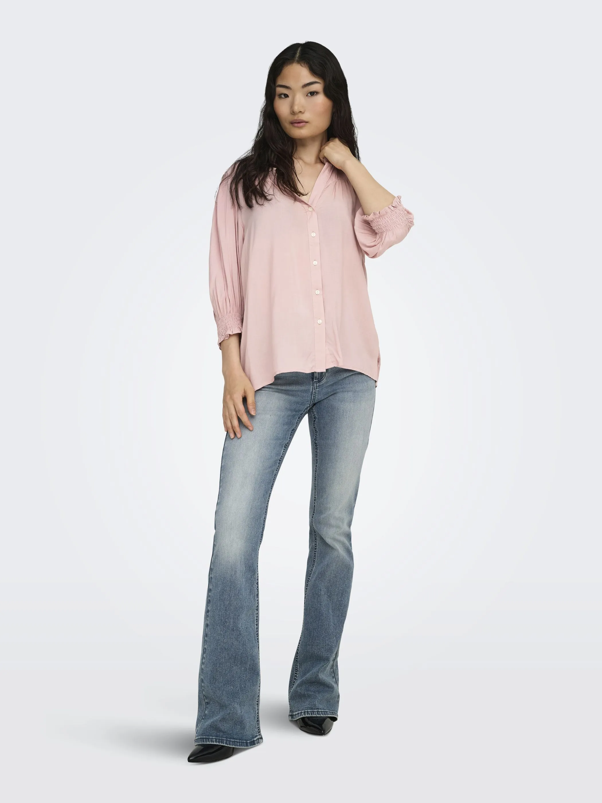 Only 15332997 ONLRAYA 3/4 SHIRT WVN Rosa 906669 178118 4