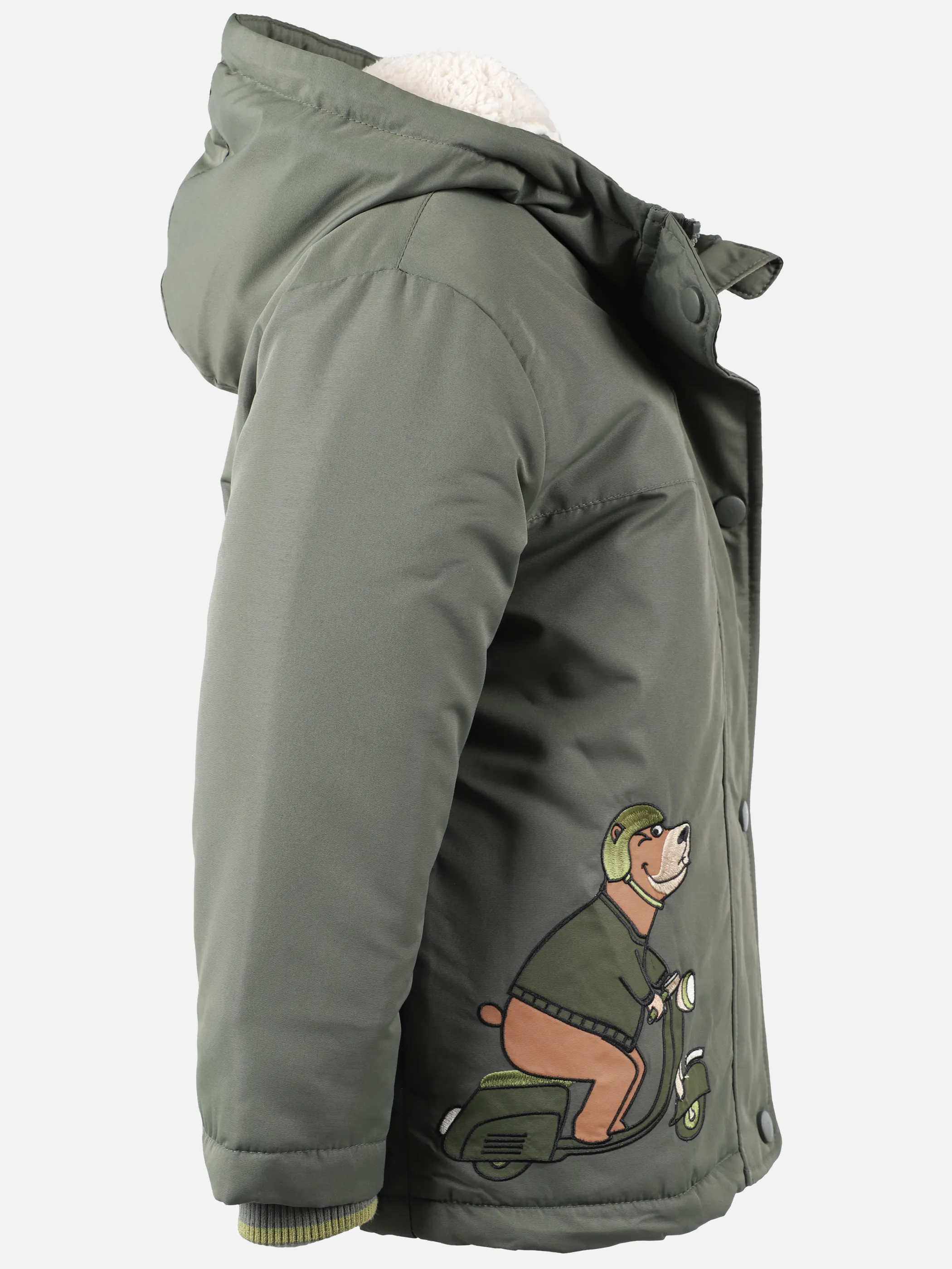 One Way KM Jacke mit Bären Print in grün Grün 913604 GREEN 4