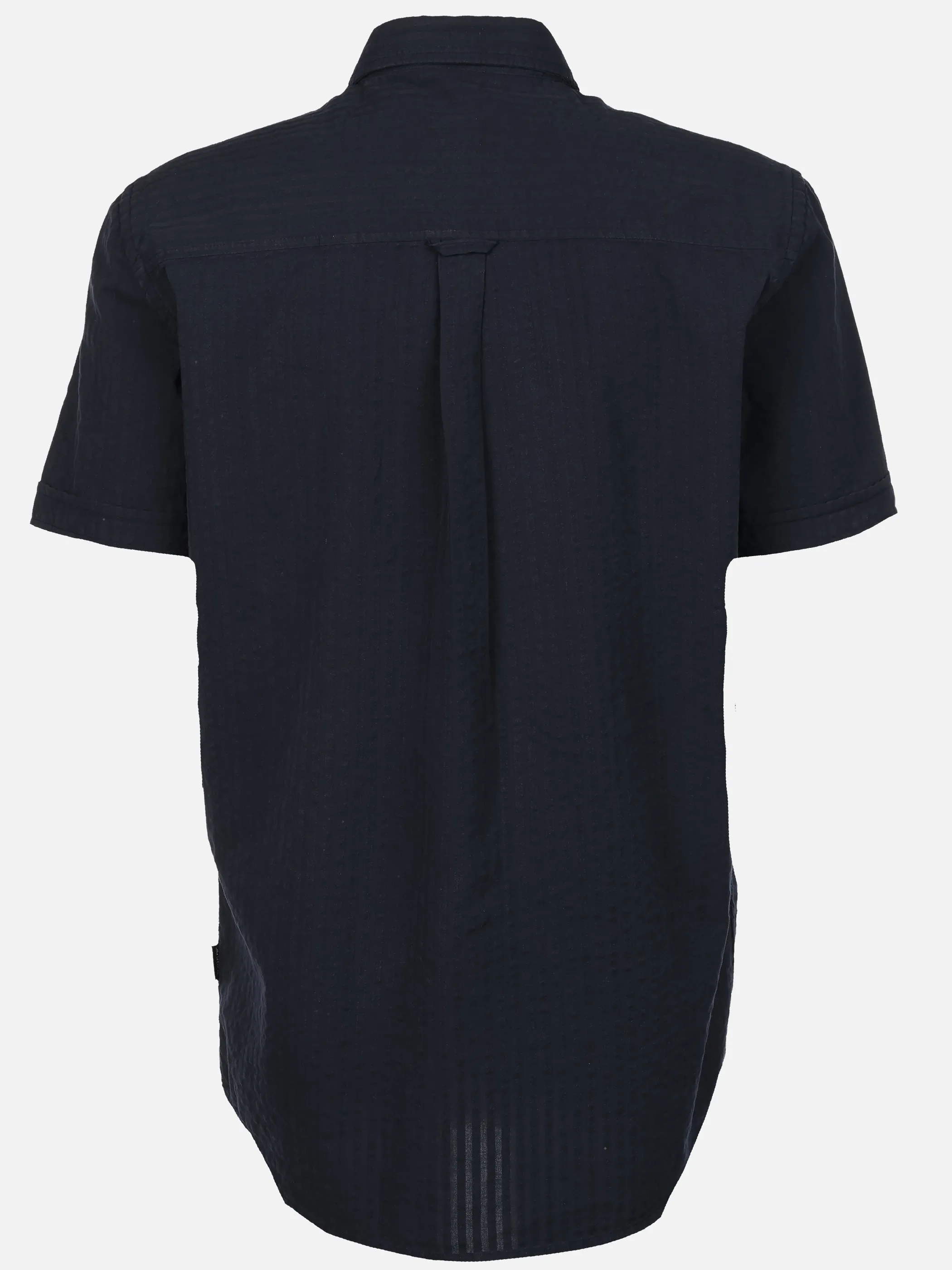 Jim Spencer He. Seersuckerhemd 1/2 Arm uni Blau 925270 NAVY 2