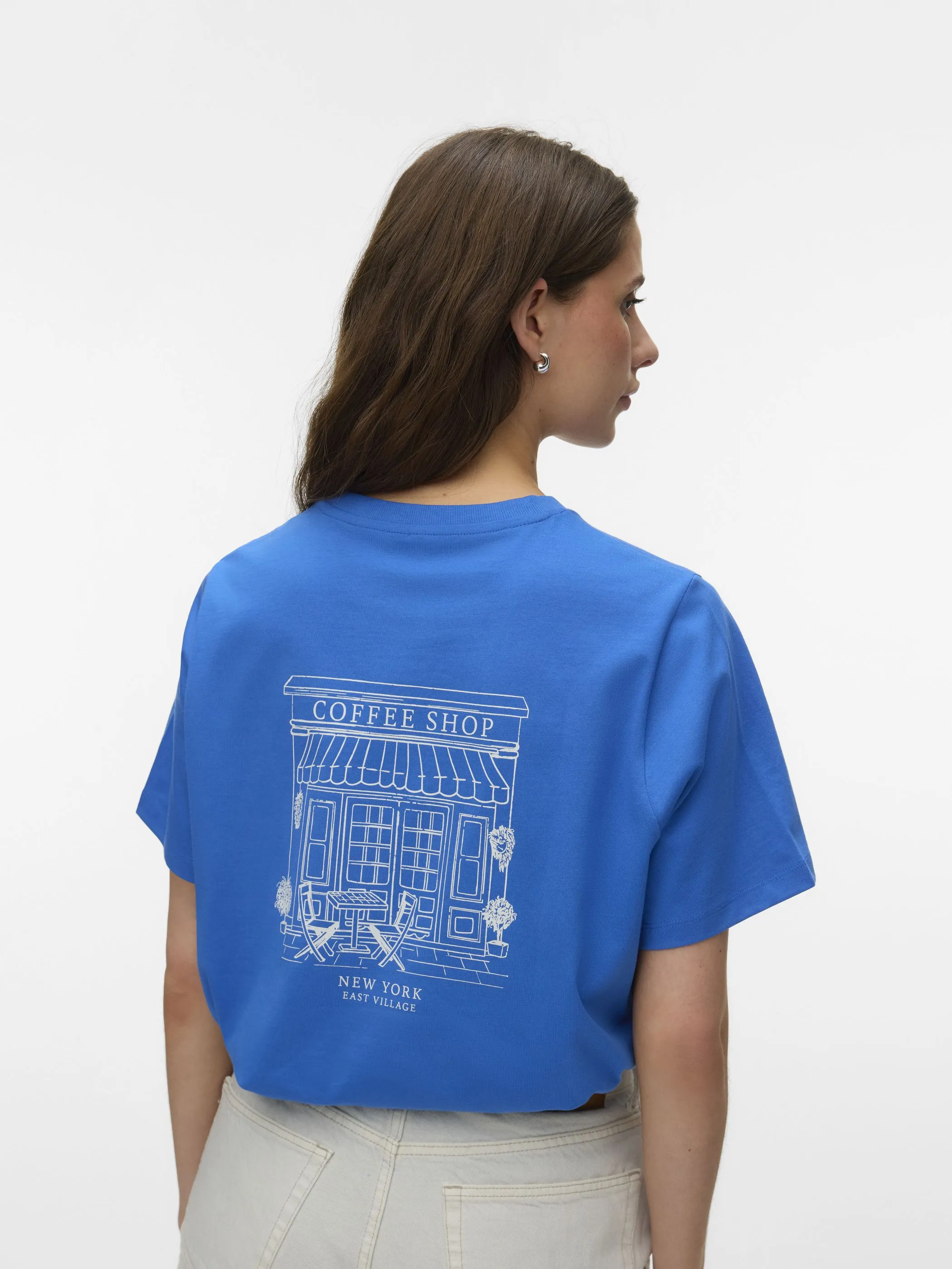 Vero Moda 10338502 VMYVONNE CATY SS TOP Blau 922152 236195003 2