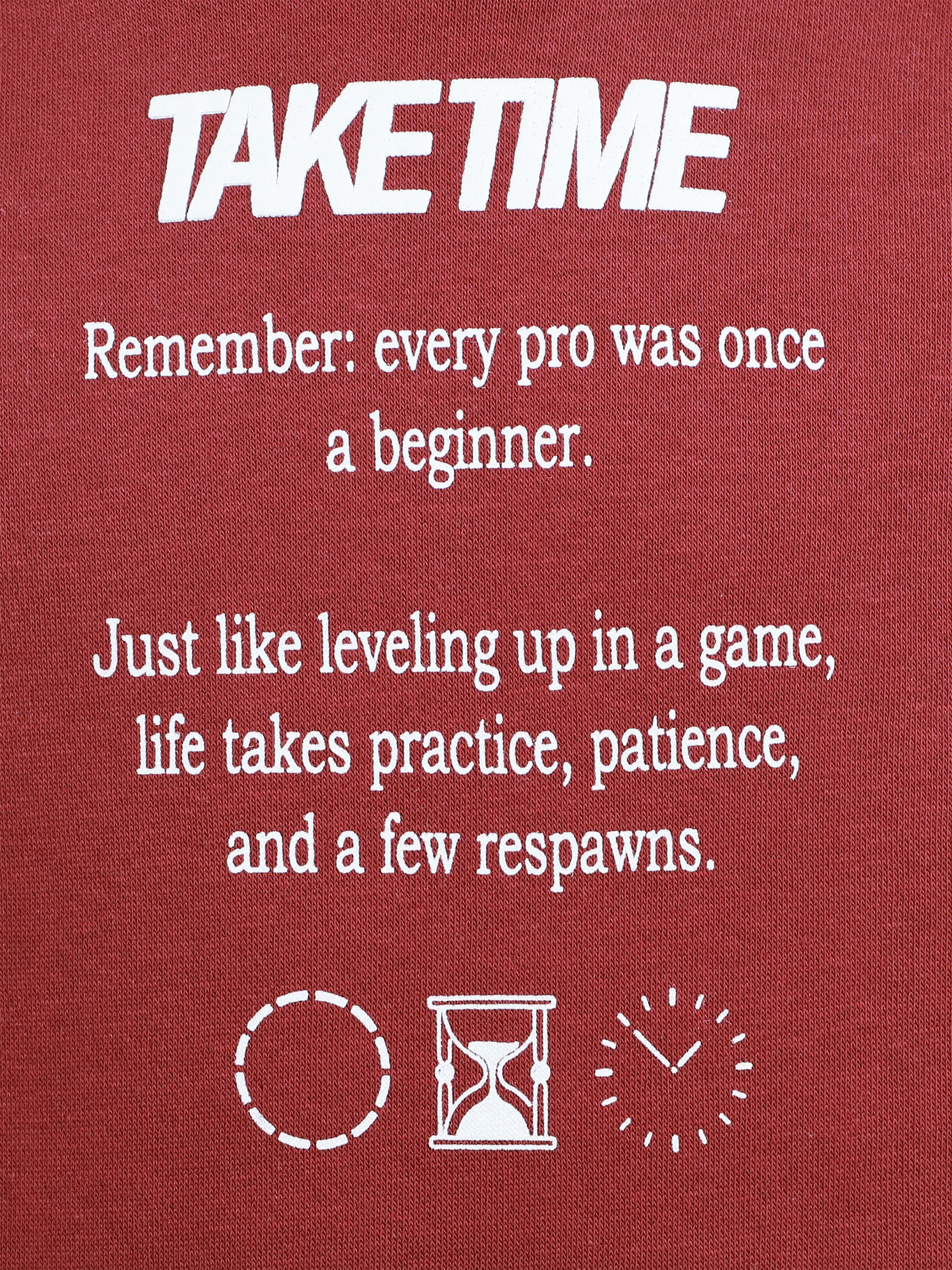 One Way JJ Hoodie "Good Things - Take Time" Backprint Rot 916233 BRAUNROT 3