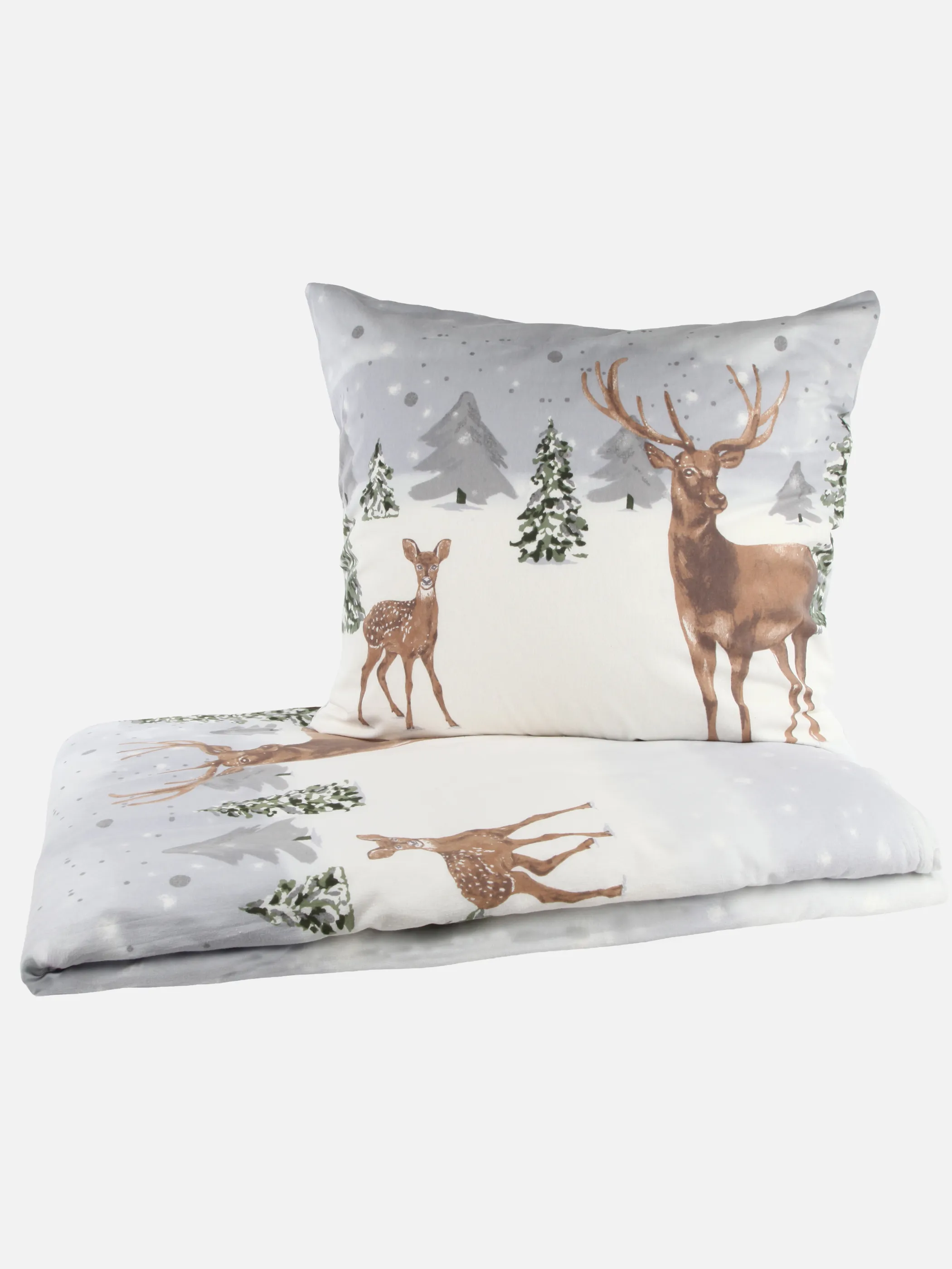 Kaeppel I Biberbettwäsche Hirsch 135x200 Grau 916563 GRAU 1