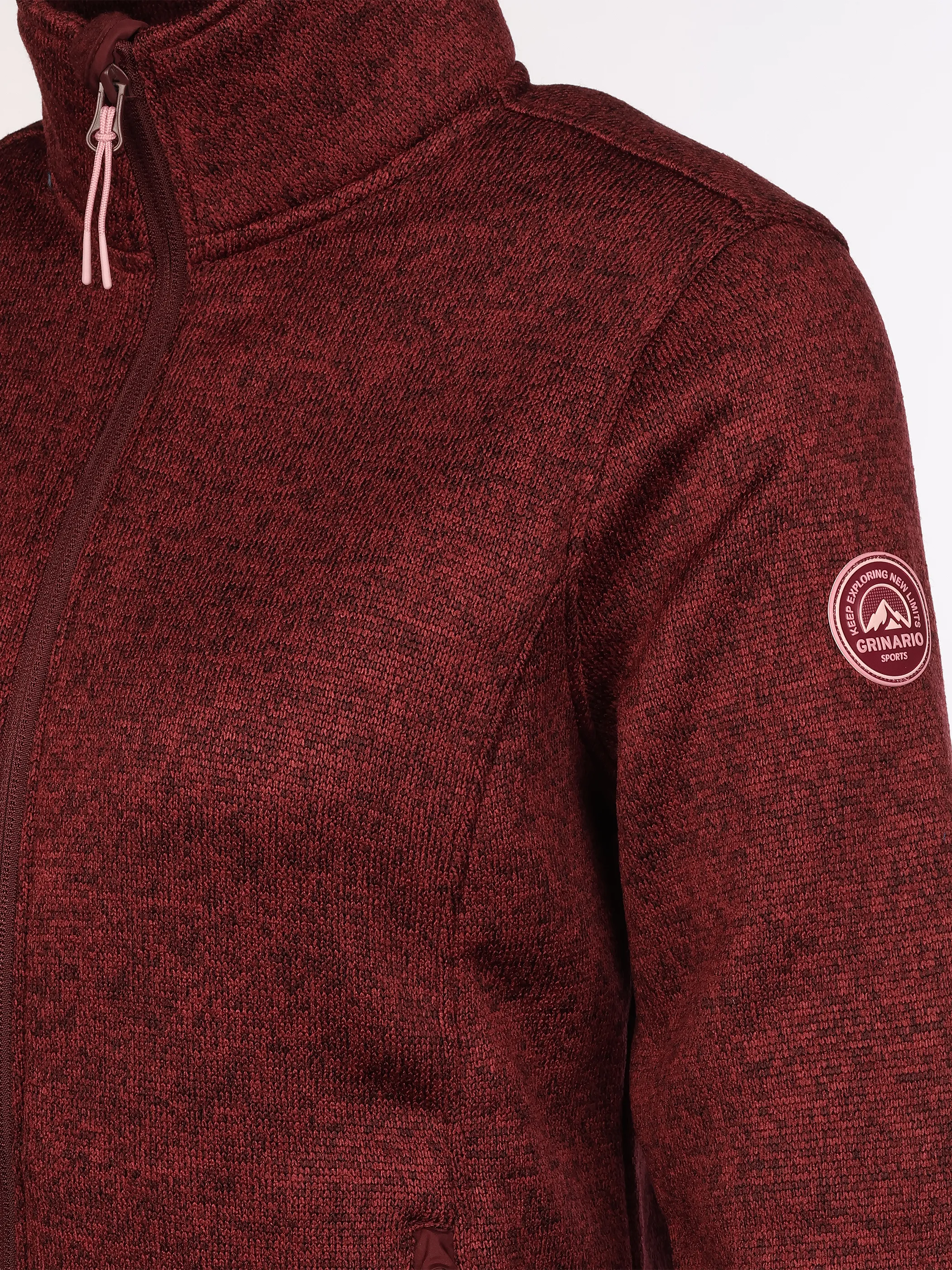 Grinario Sports Da-Fleece Jacke, meliert Rot 928451 BD MEL. 4