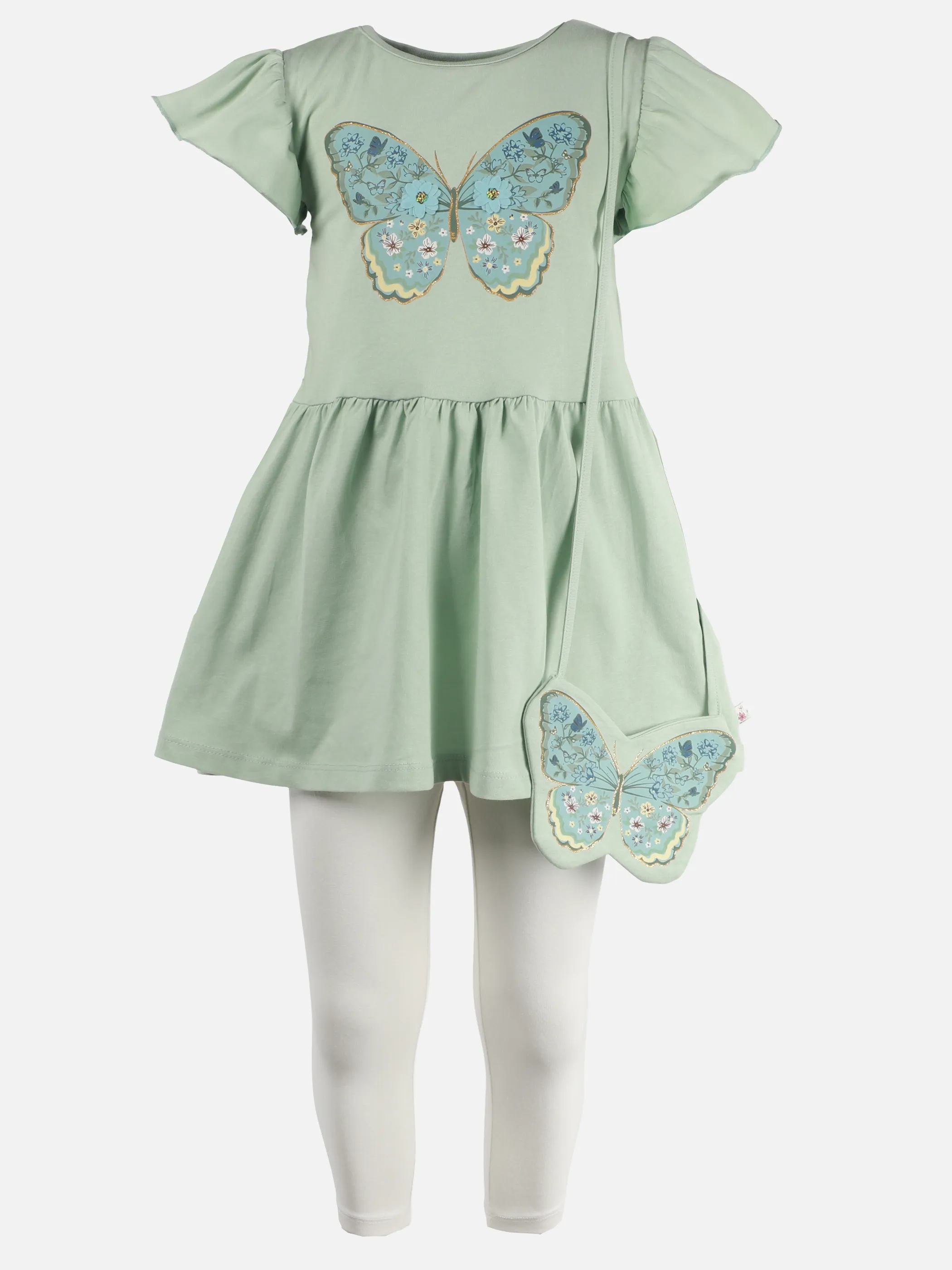 One Way MG 3pcs Set, tunica FP, tasche grün+Leggings weiß Grün 923231 GRÜN/WEIß 3