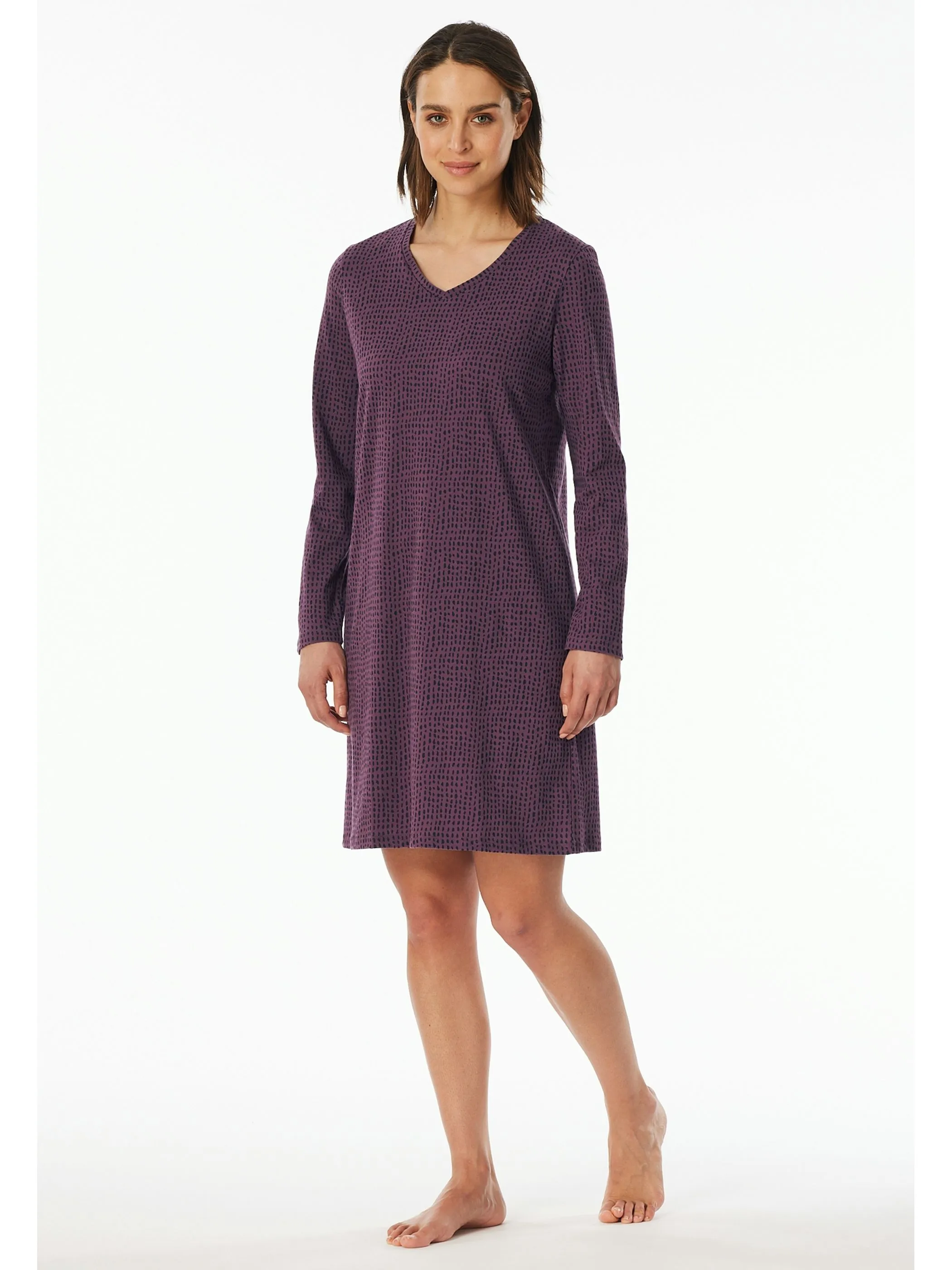 UNCOVER by Schiesser 182851 Sleepshirt 1/1 Arm, 95c Lila 914231 823 4