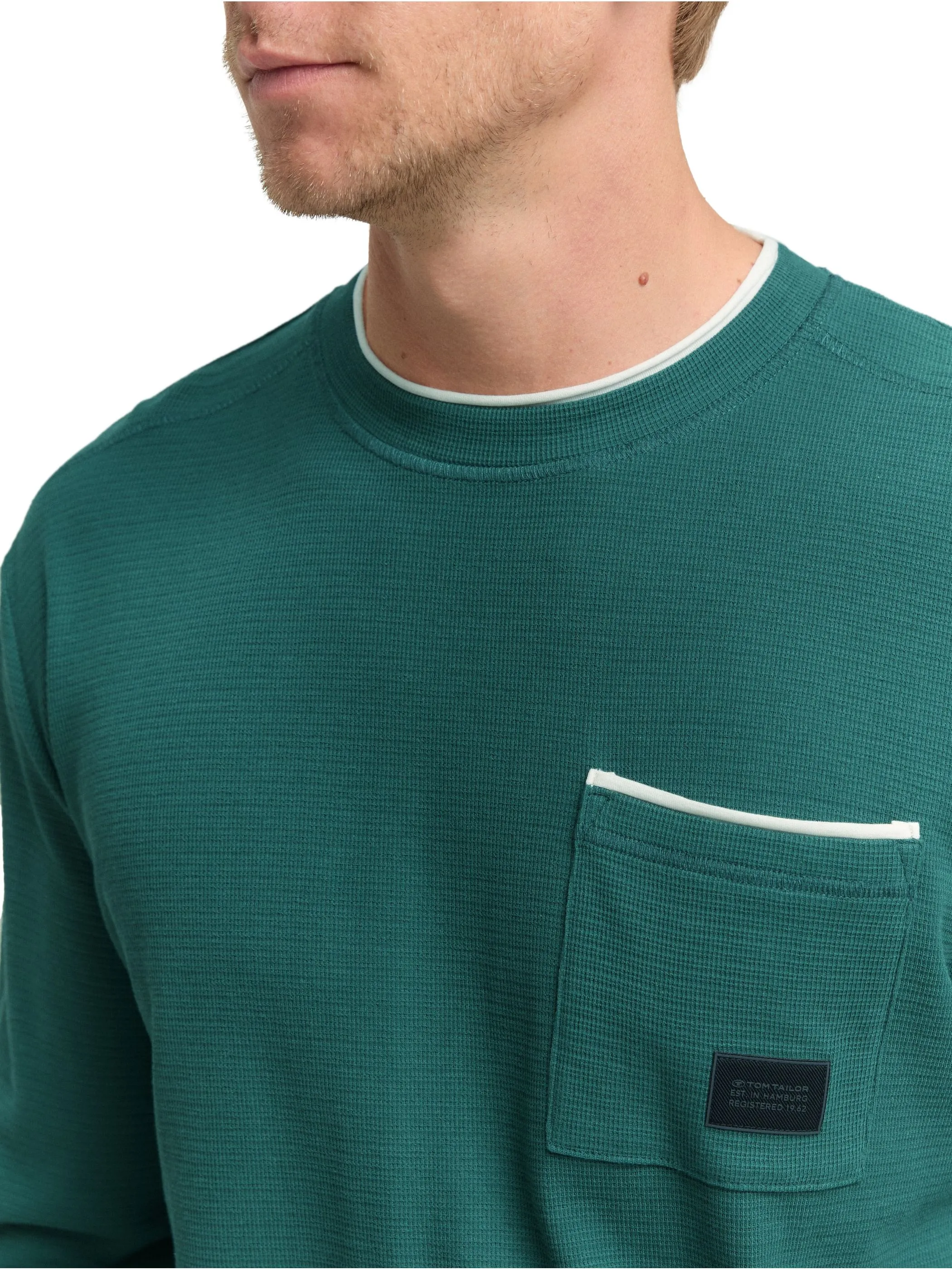 Tom Tailor 1047797 detailed longsleeve Grün 914869 14171