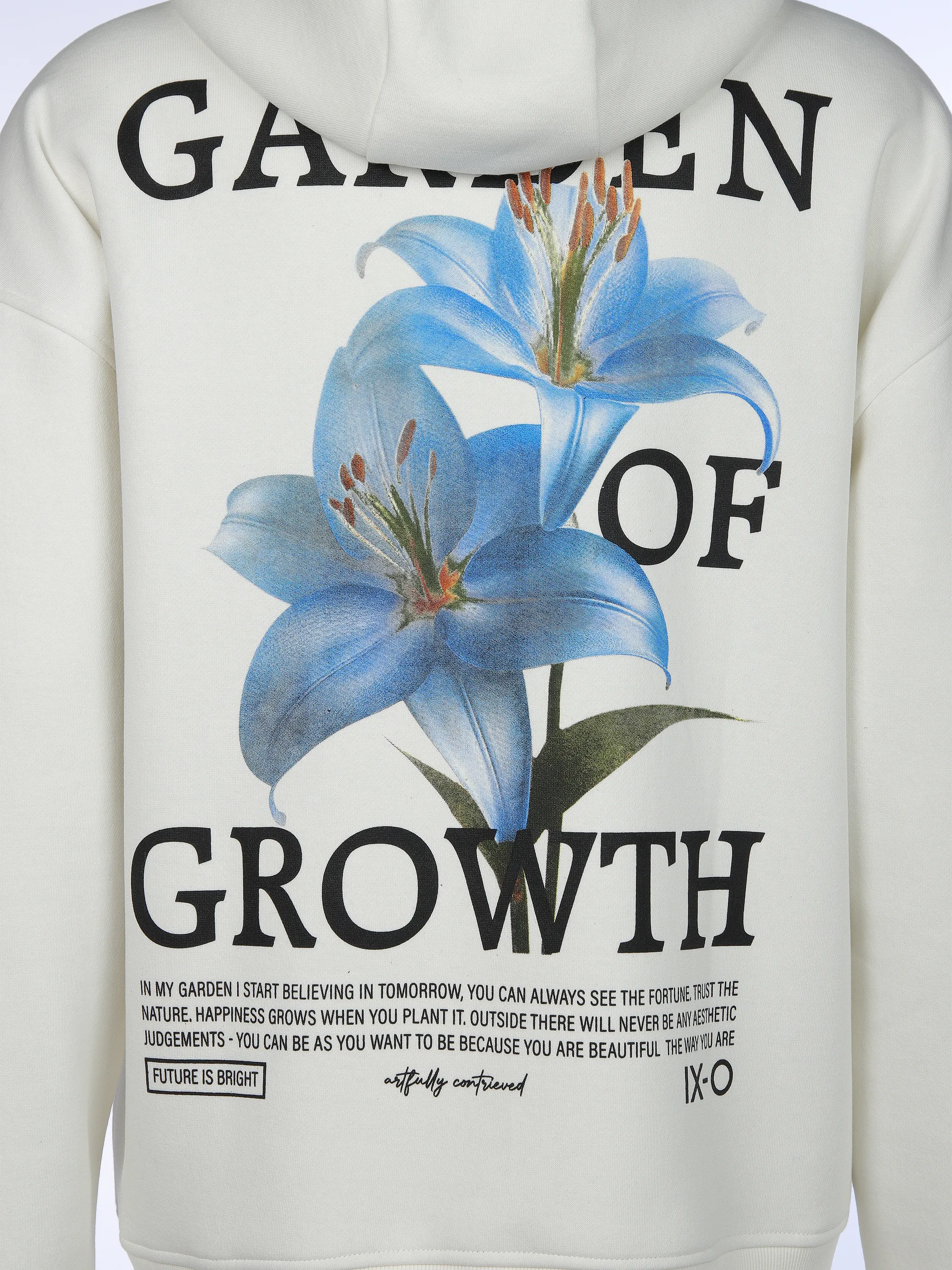 IX-O YF-He Hoodie mit Rückendruck, weiß, agave grün Weiß 918751 22000 3