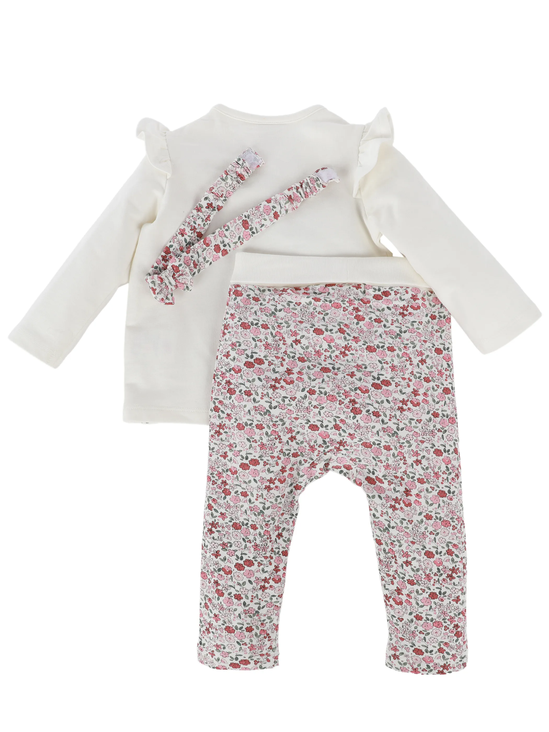 Bubble Gum BM Set Shirt mit Hasenappli,Hose mit AOP +Headband Weiß 921540 WE 2