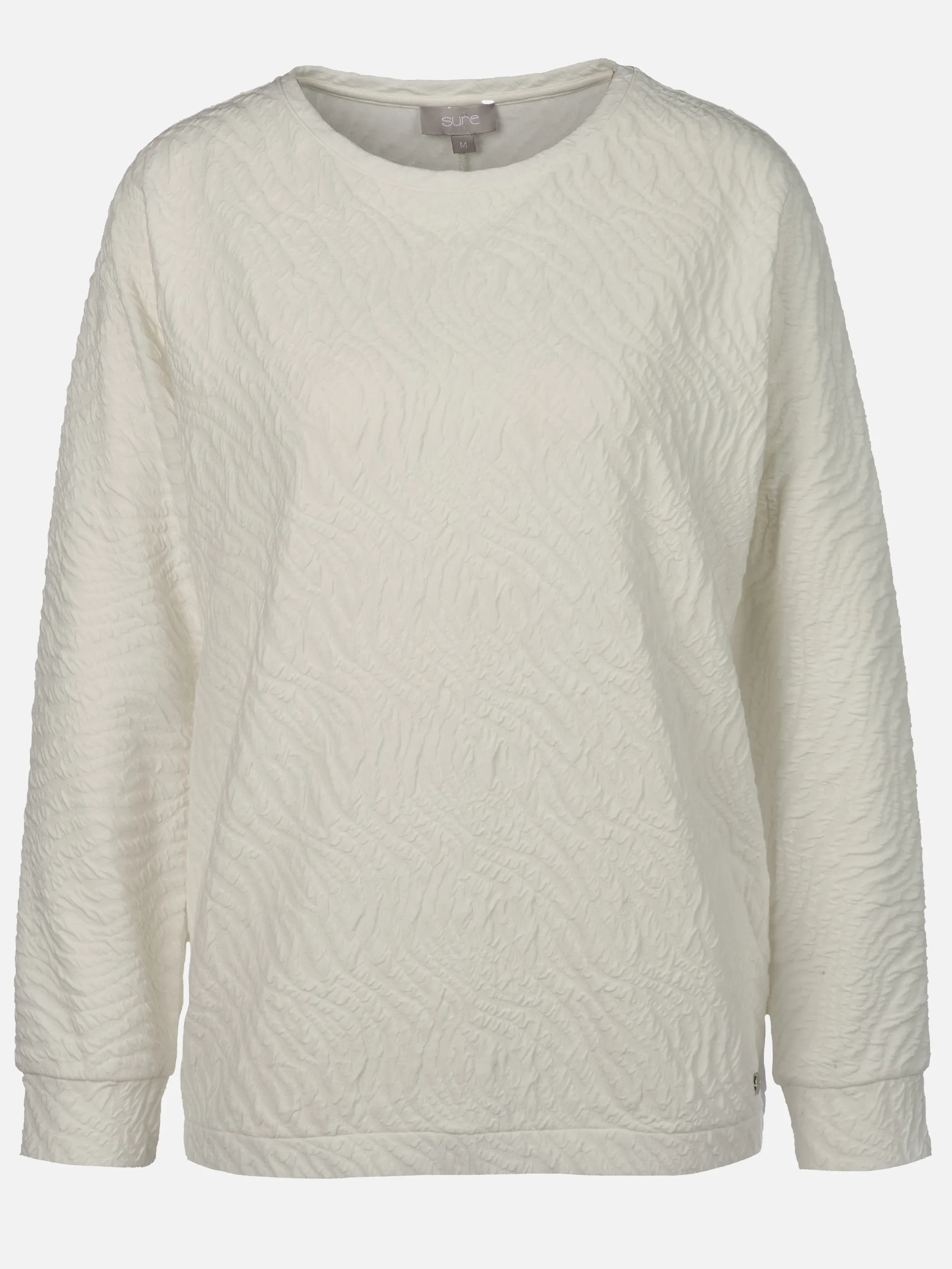 Sure Da-Struktur-Jacquard Shirt Weiß 921071 MILK 1