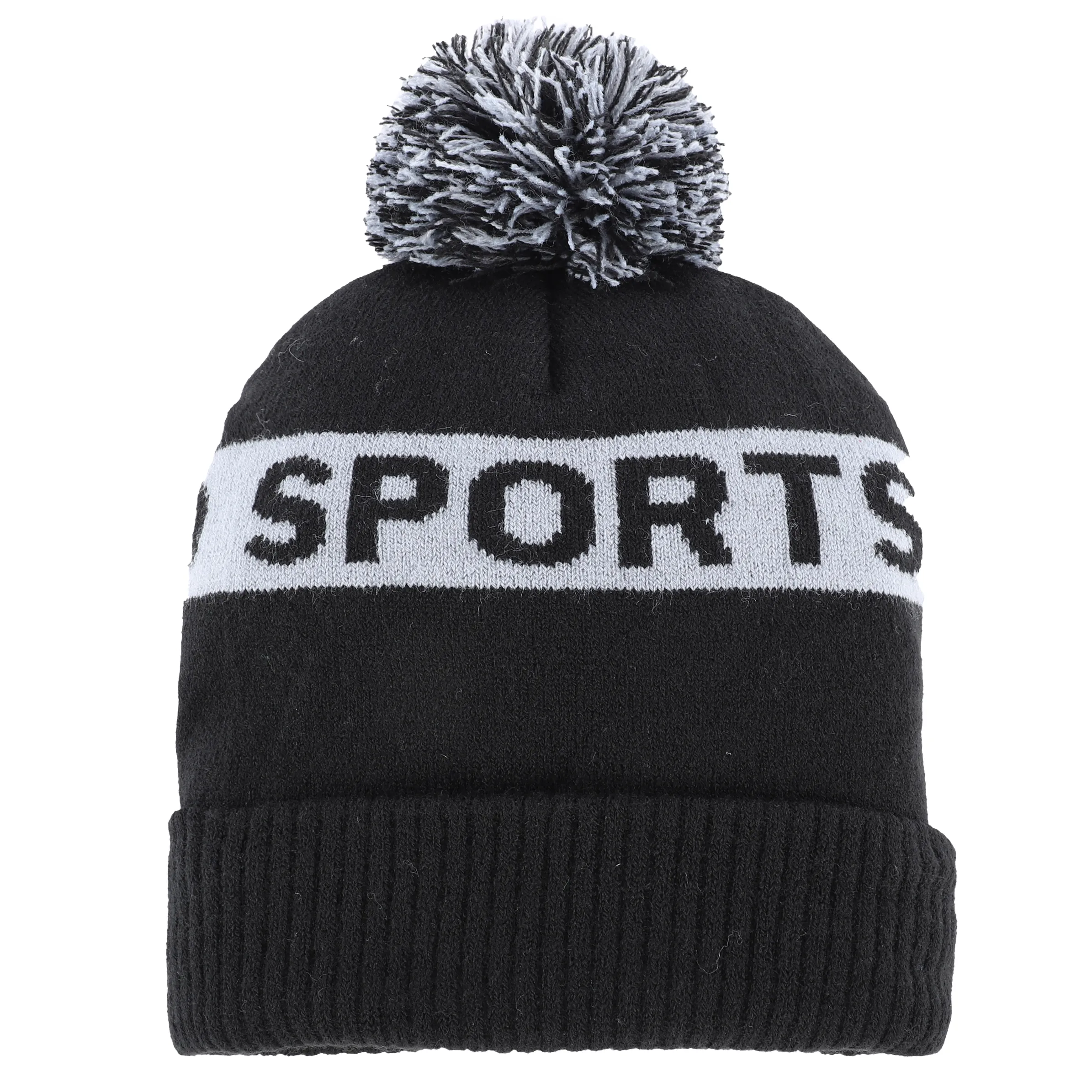 Grinario Sports He-Mütze mit Bommel Grau 881770 BLACK/GREY 1 Grinario Sports He-Mütze mit Bommel Grau 881770 BLACK/GREY 1