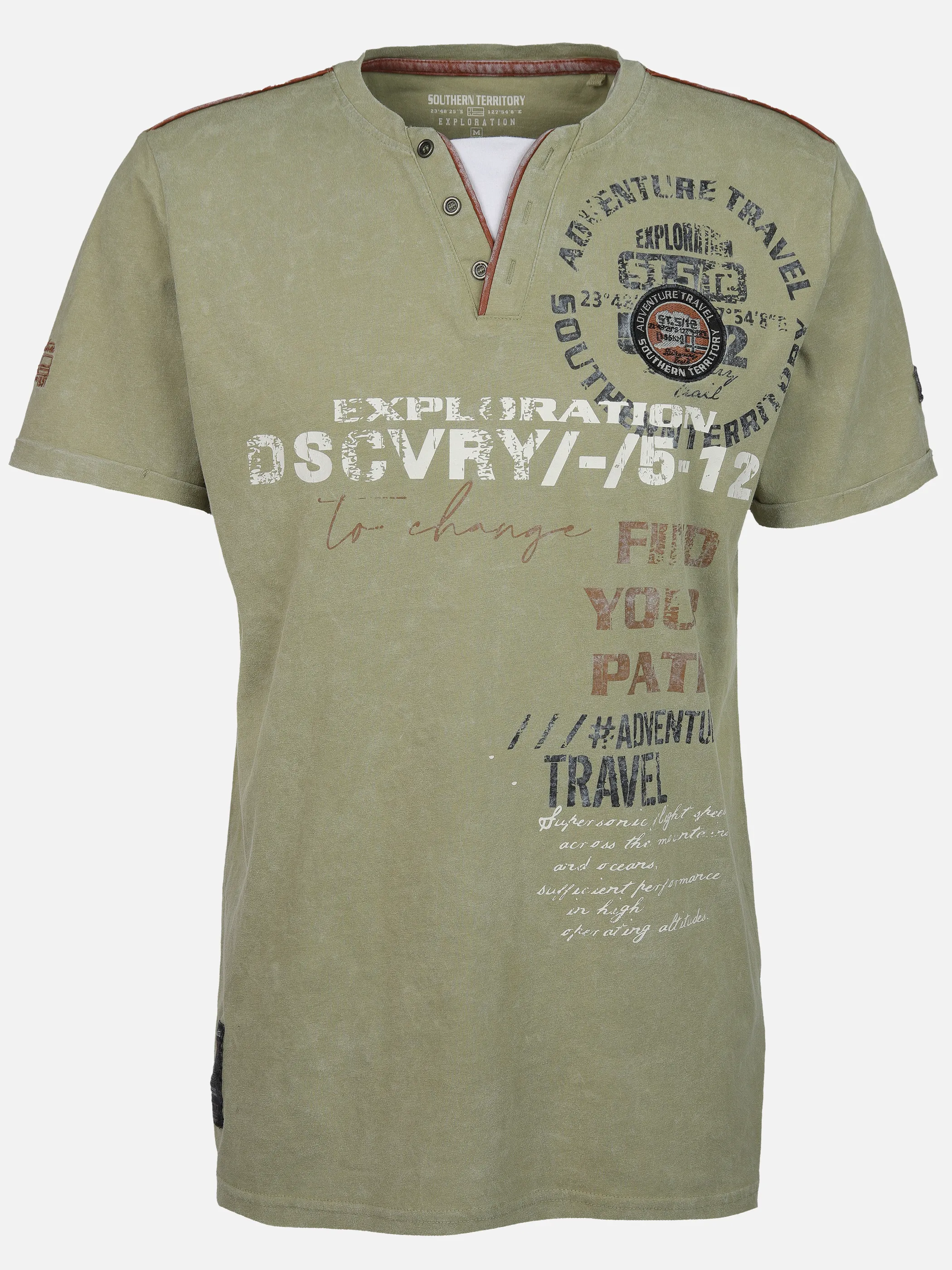 Southern Territory He. Henleyshirt 1/2 Arm 2in1 washer Oliv 905117 OLIVE 1 Southern Territory He. Henleyshirt 1/2 Arm 2in1 washer Oliv 905117 OLIVE 1