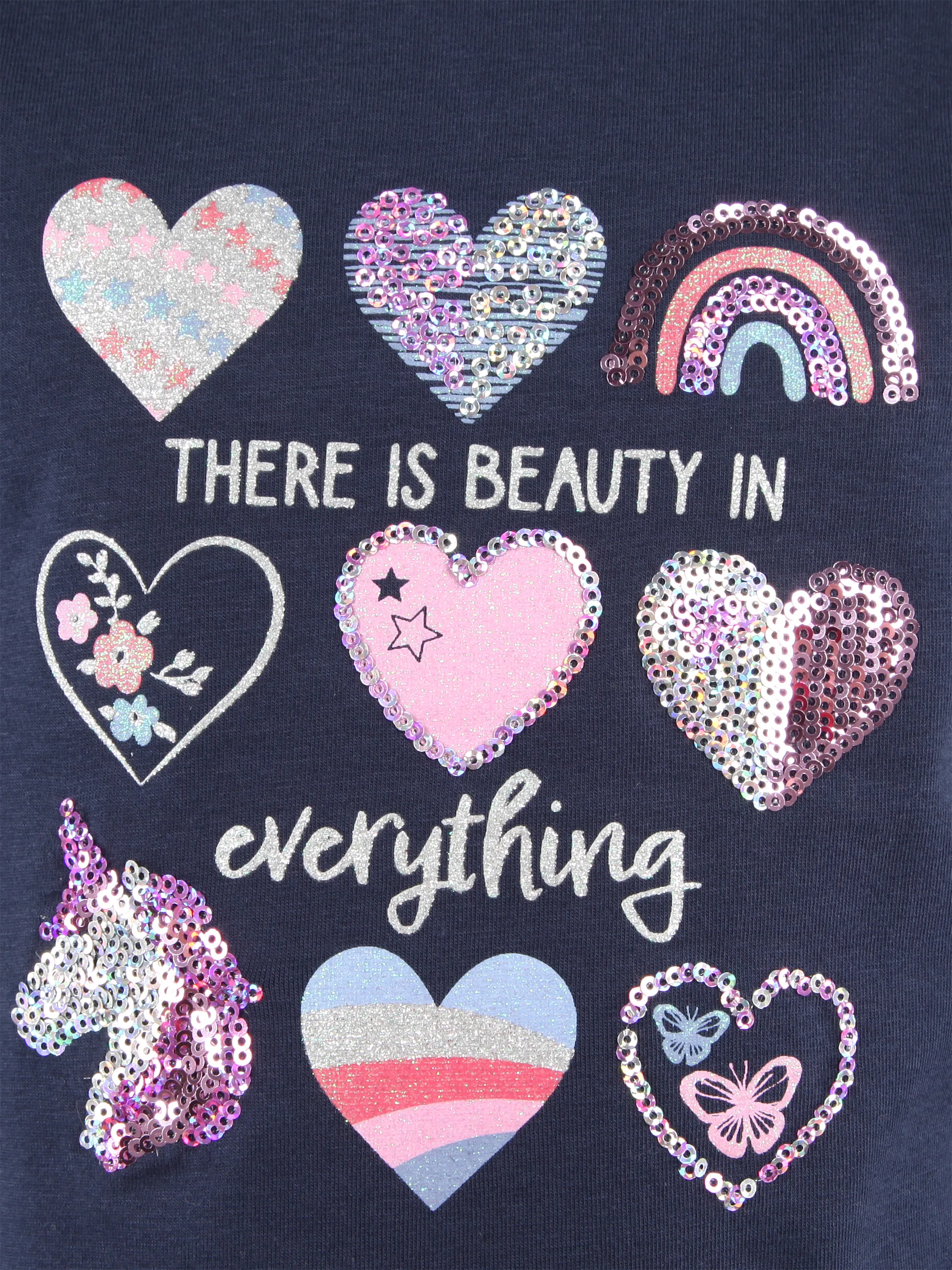 One Way KM Longsleeve mit Glitter-Motiven in dark blue Marine 929909 DARKBLUE 3