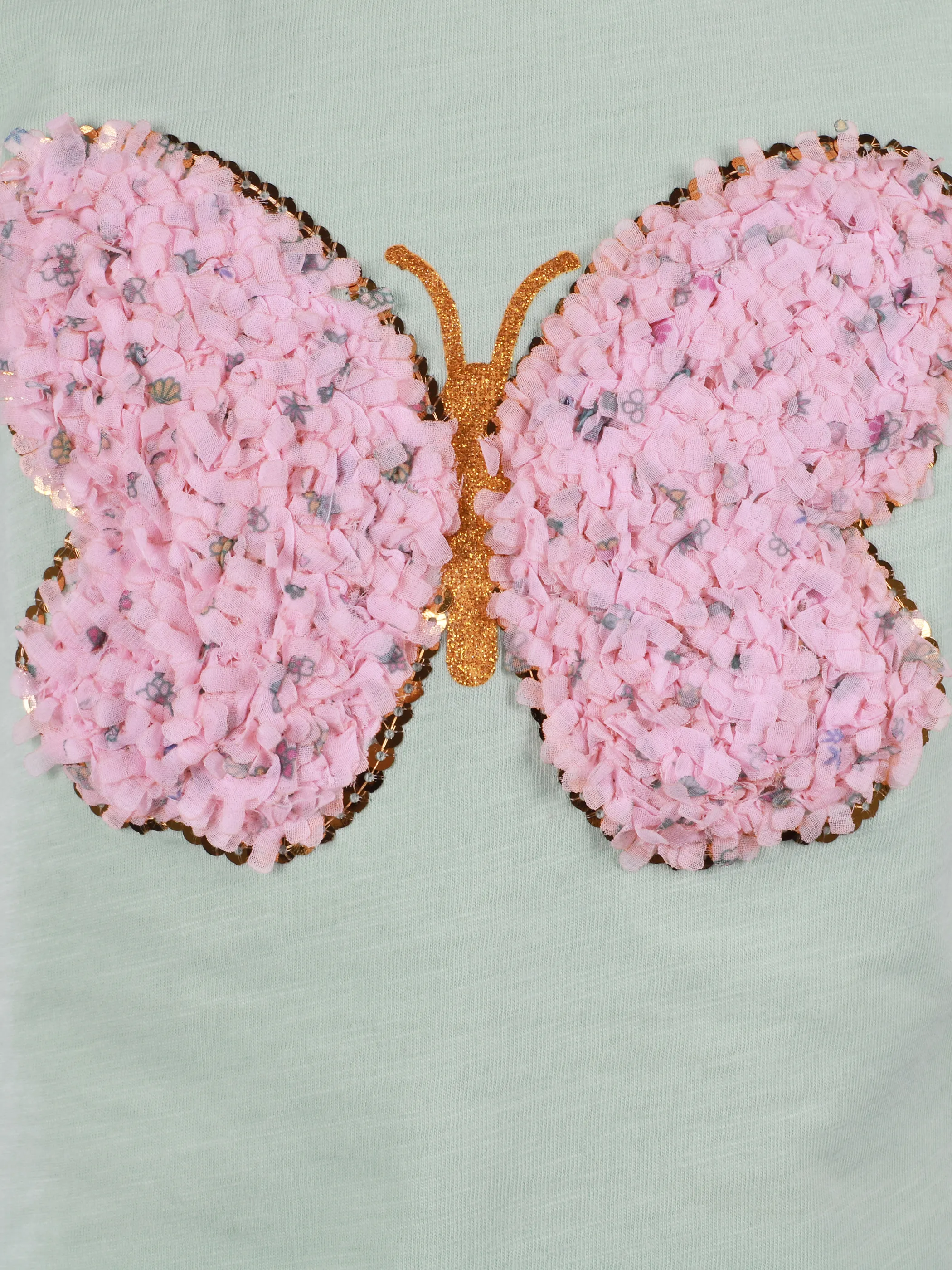 Bubble Gum KM Set T-Shirt mit Schmetterlingsappli und Tasche Grün 907383 GRÜN 3 Bubble Gum KM Set T-Shirt mit Schmetterlingsappli und Tasche Grün 907383 GRÜN 3