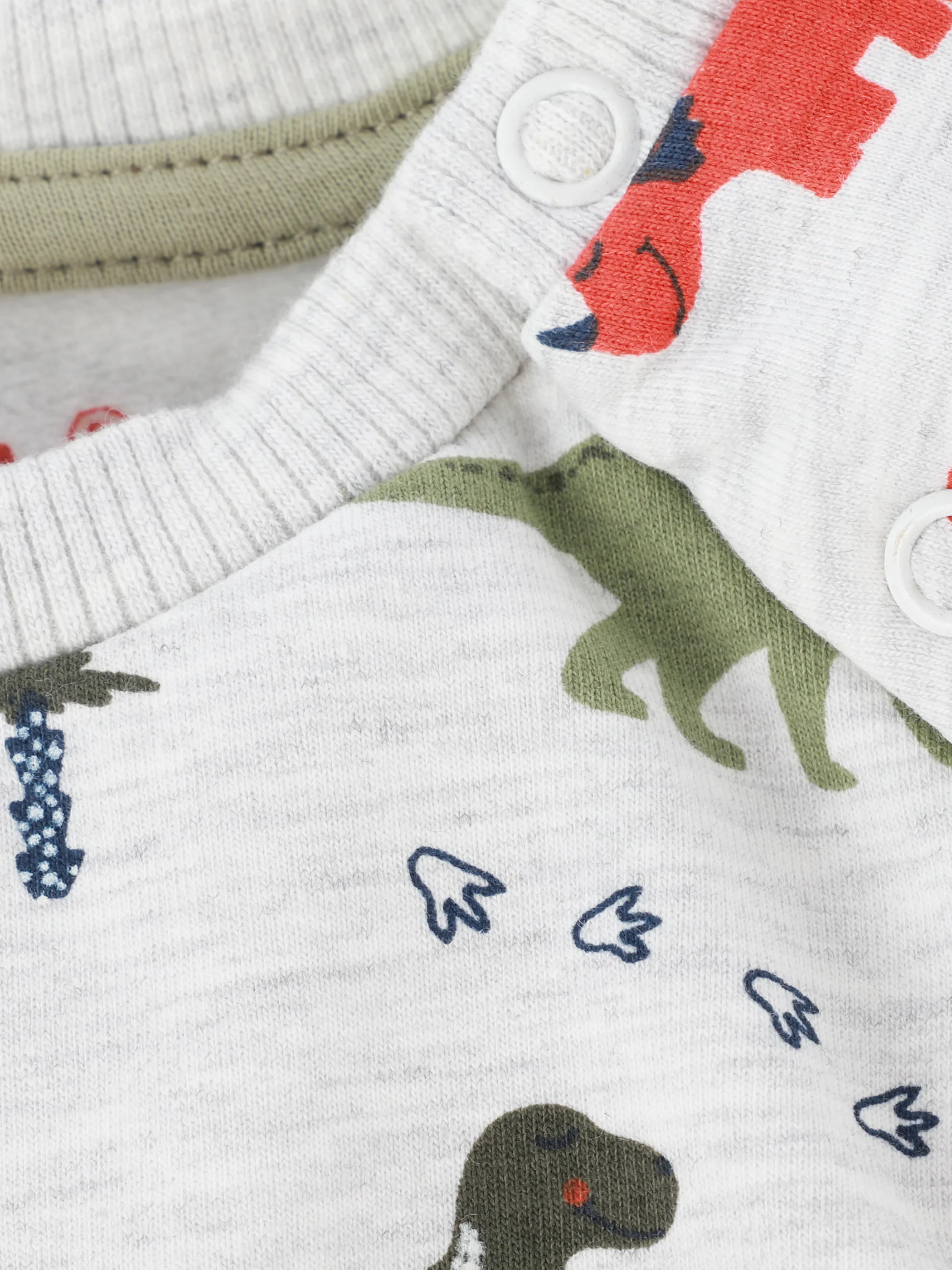 Bubble Gum BJ Sweatshirt mit Dino AOP in grau melange Grau 899528 GRAU MEL 3