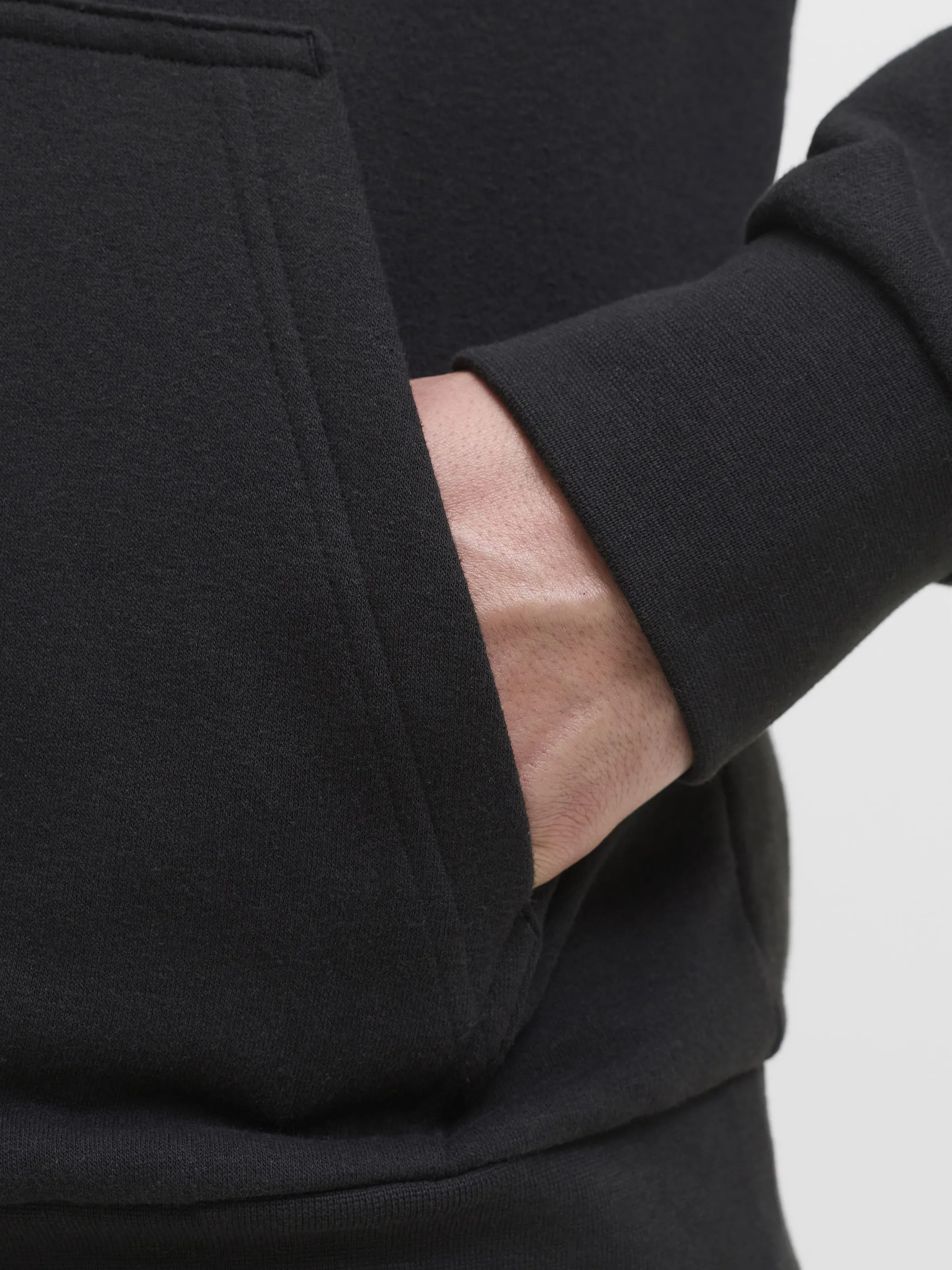 Jack Jones 12278614 JJHAYATO SWEAT HOOD BTS LN Schwarz 925888 178012