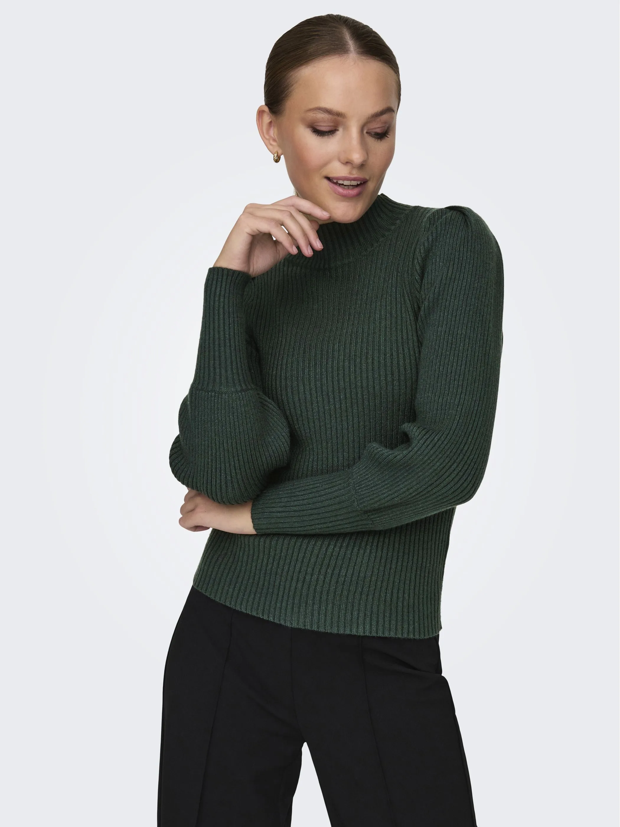 Only 15232494 ONLKATIA L/S HIGHNECK Grün 855061 193781