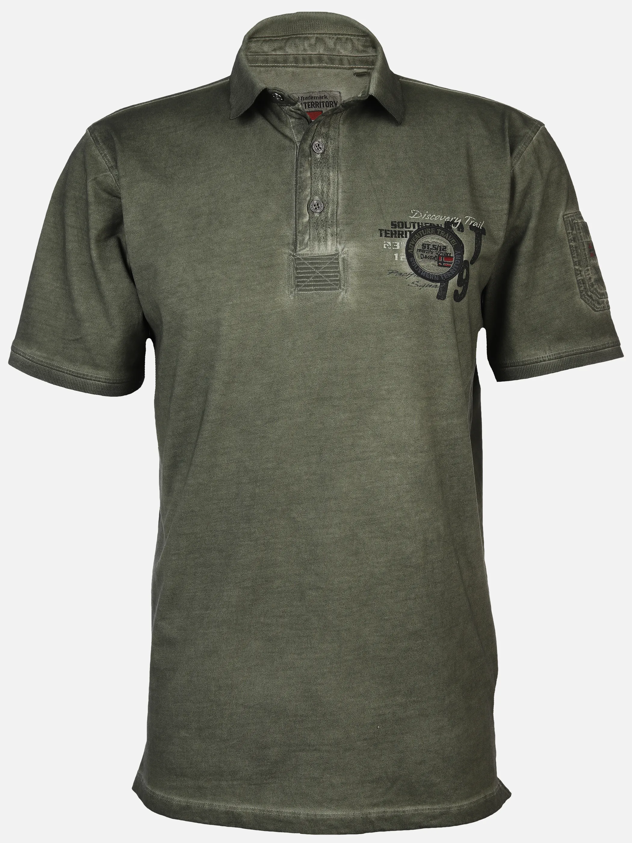 Southern Territory He. Poloshirt 1/2 Arm oilwash Oliv 894392 OLIVE 1