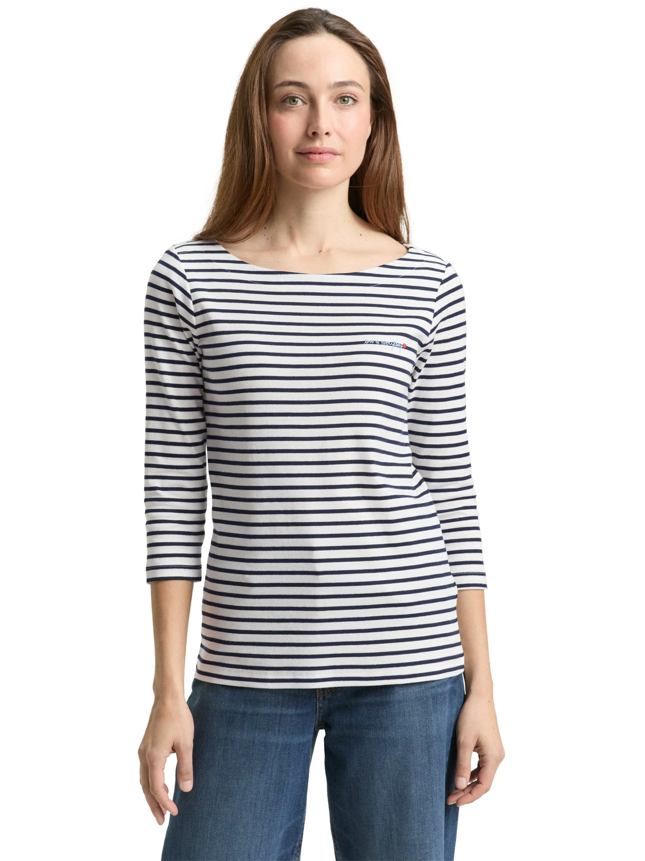 Tom Tailor 1050415 NOS T-shirt boat neck stripe Blau 921914 39840 5