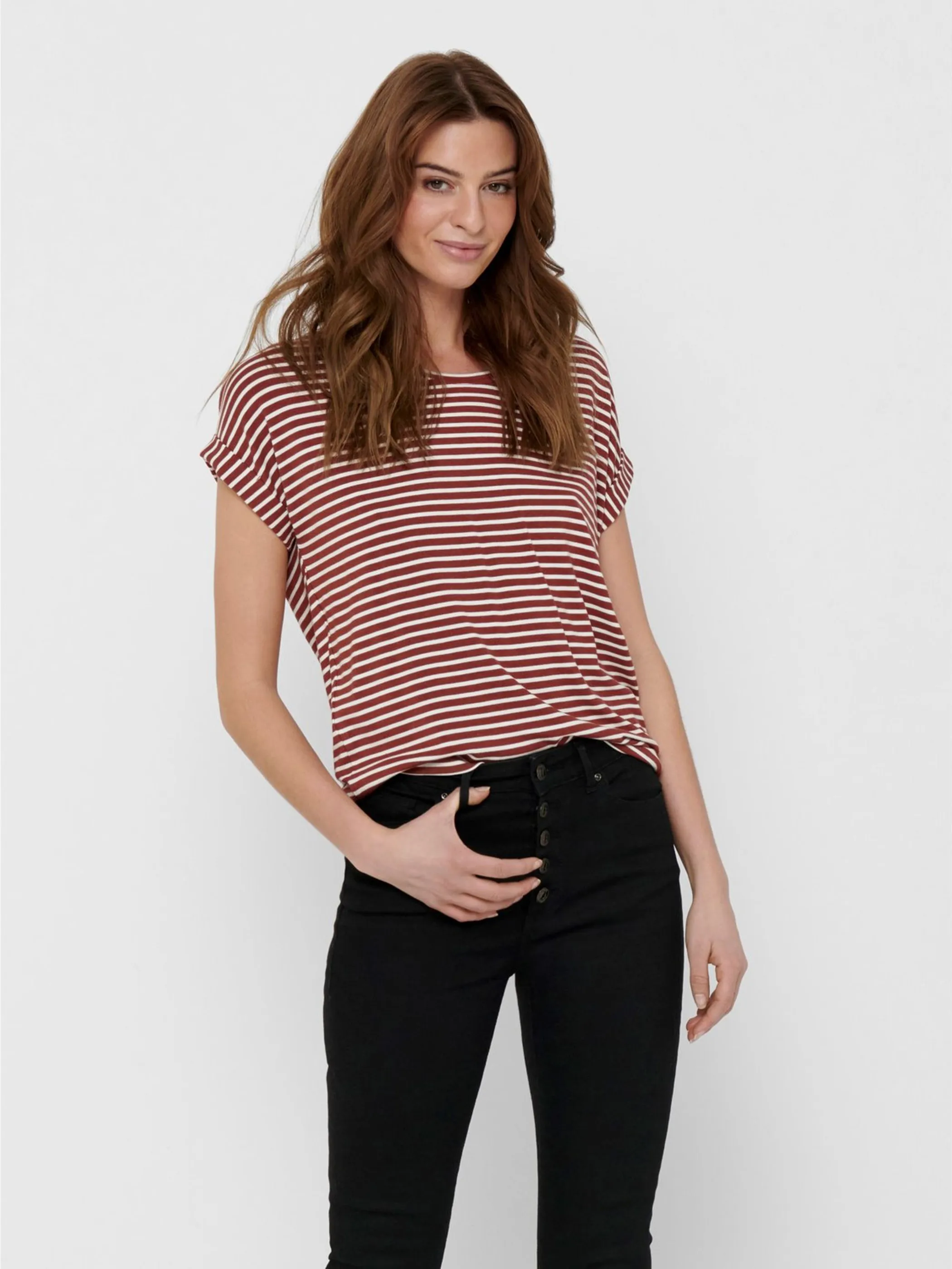 Only 15206243 ONLMOSTER STRIPE S/S Rot 846495 201290001 3