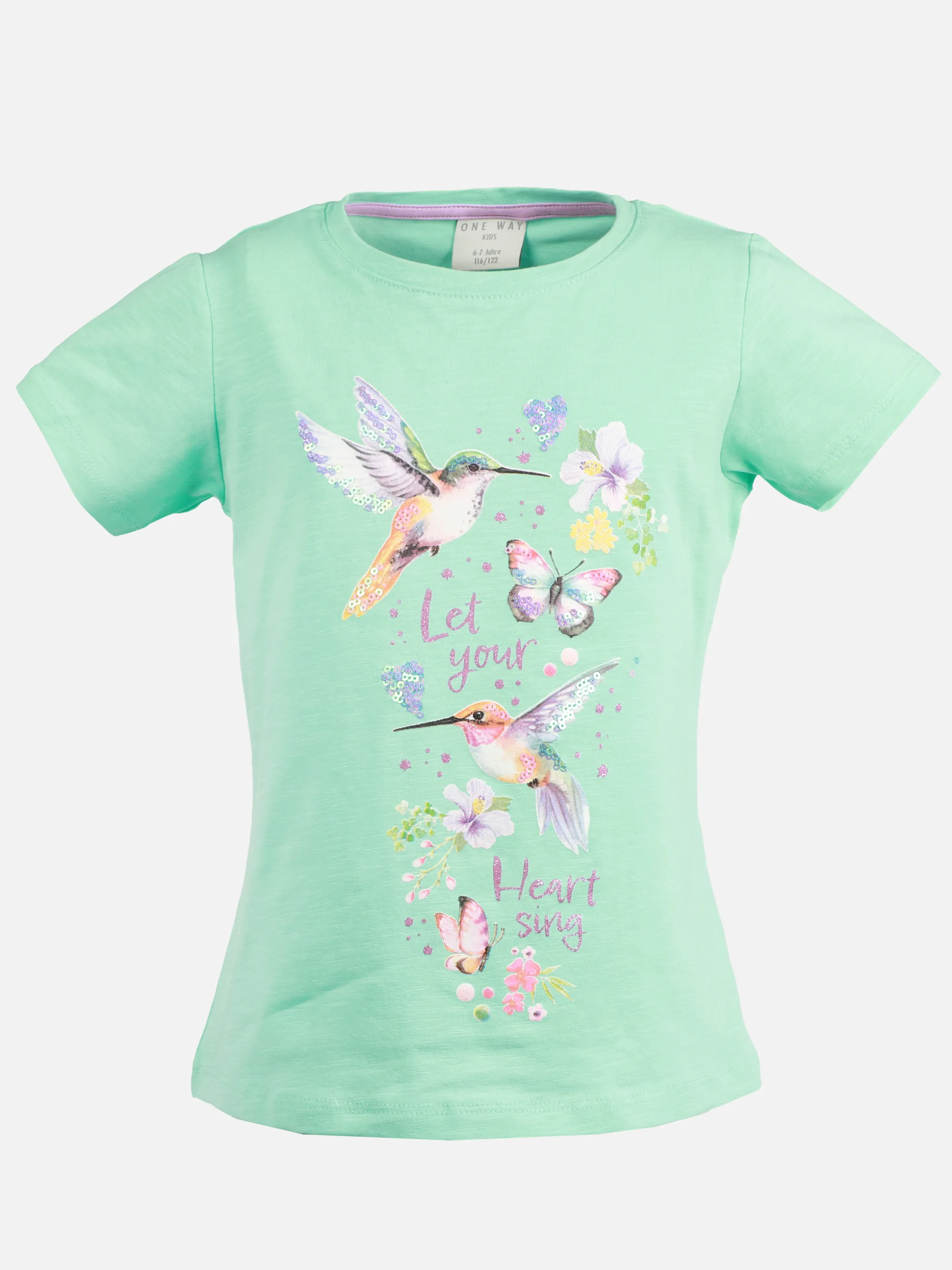 One Way MG T-Shirt mit kolibri print in opal green Türkis 922008 TÜRKIS 1