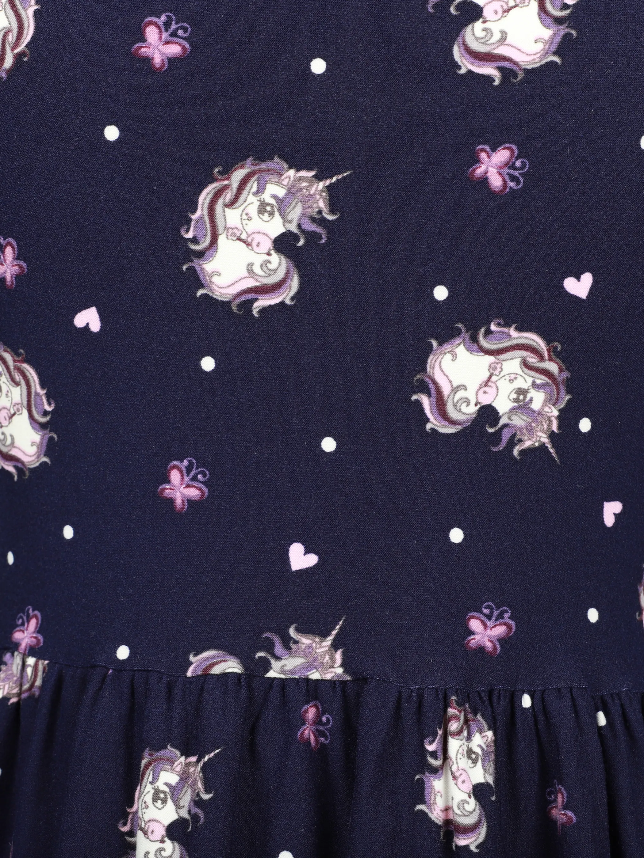 One Way KM Longsleeve Kleid mit Einhorn AOP in Blau 913335 DUNKELBLAU 3