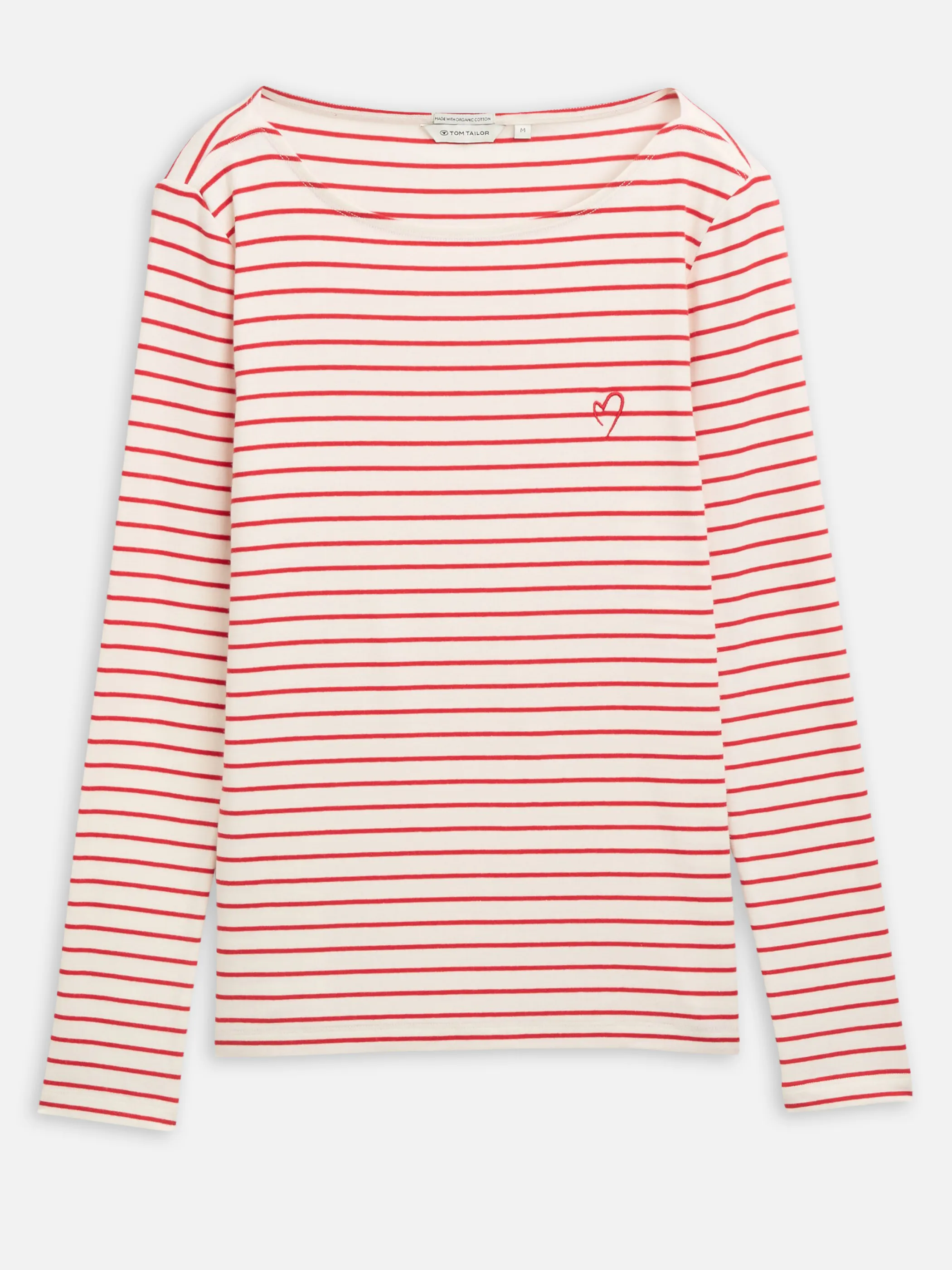 Tom Tailor 1051234 NOS T-Shirt striped boatneck Rot 926128 40355 3