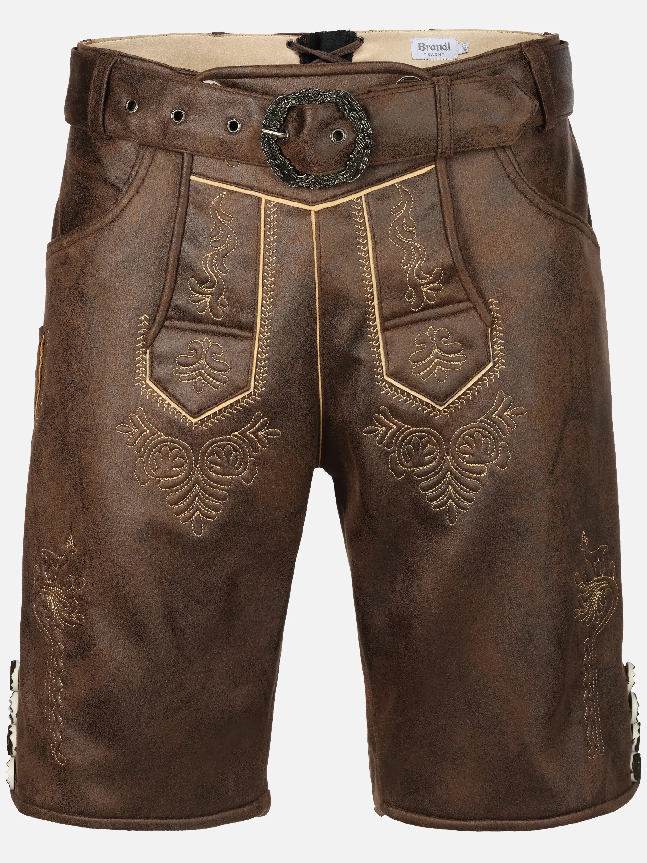 Brandl Tracht He. Trachtenhose PU mit Gürtel Braun 931536 BRAUN 1