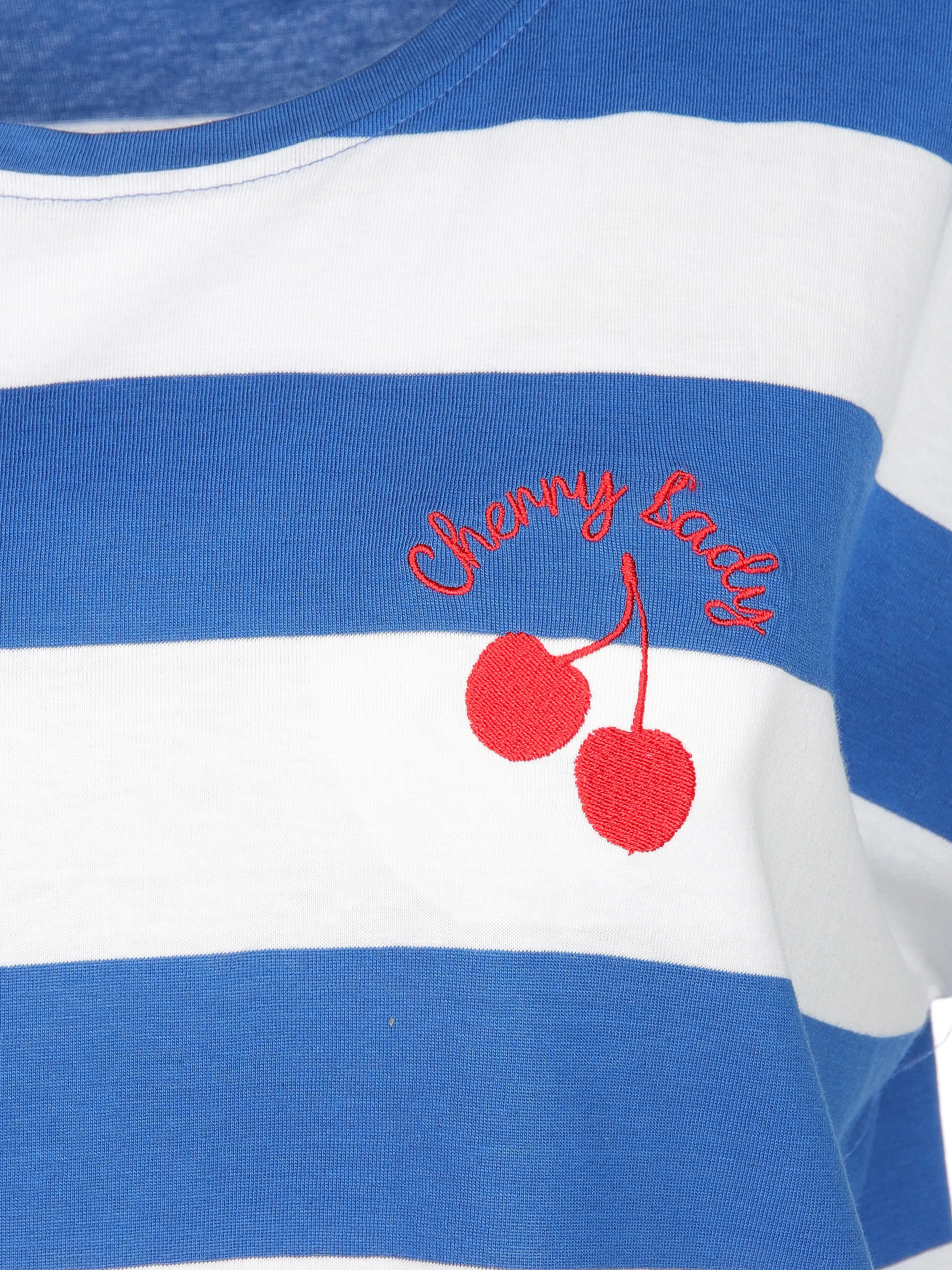 Sure Da. Pyjama garngefärbter Ringel Stickerei Kirsche Weiß 904931 WEIß 3 Sure Da. Pyjama garngefärbter Ringel Stickerei Kirsche Weiß 904931 WEIß 3