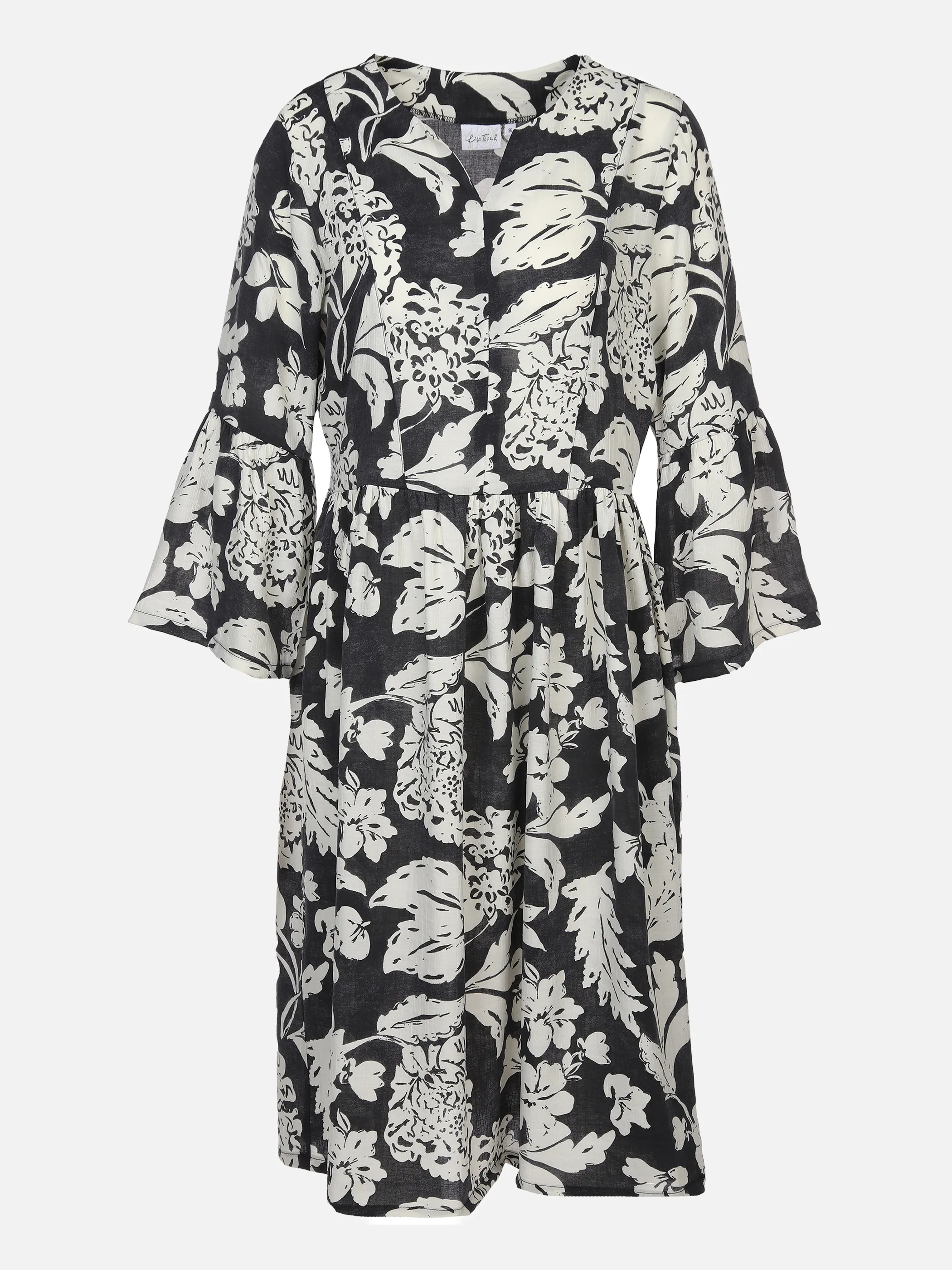 Lisa Tossa Da-Midi-Kleid m.Alloverprint, Schwarz 877839 SCHWARZ GE 1