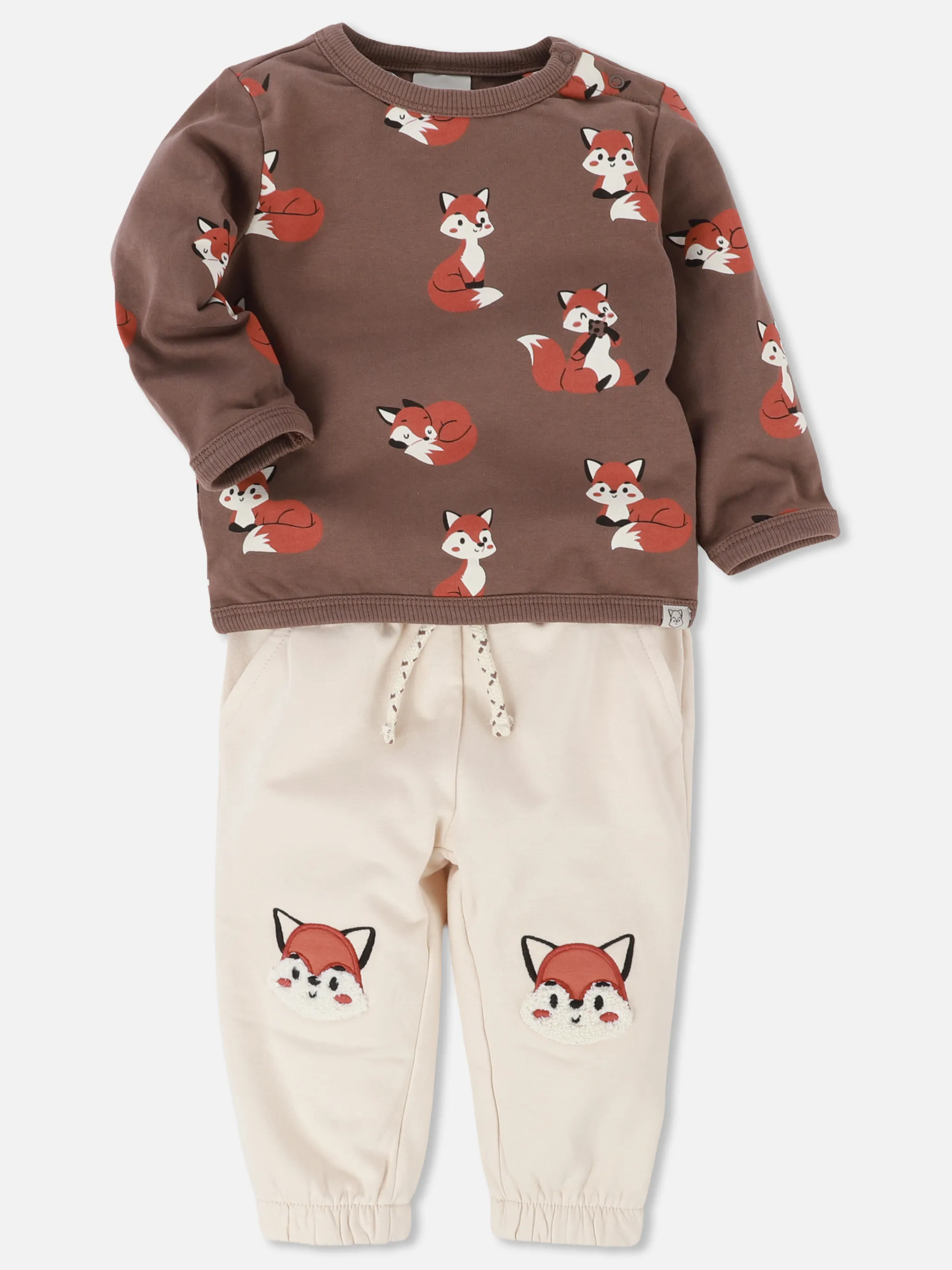 Bubble Gum BJ 2pcs Set Sweatshirt  Fuchs AOP und Joggpant Braun 932090 BR 1