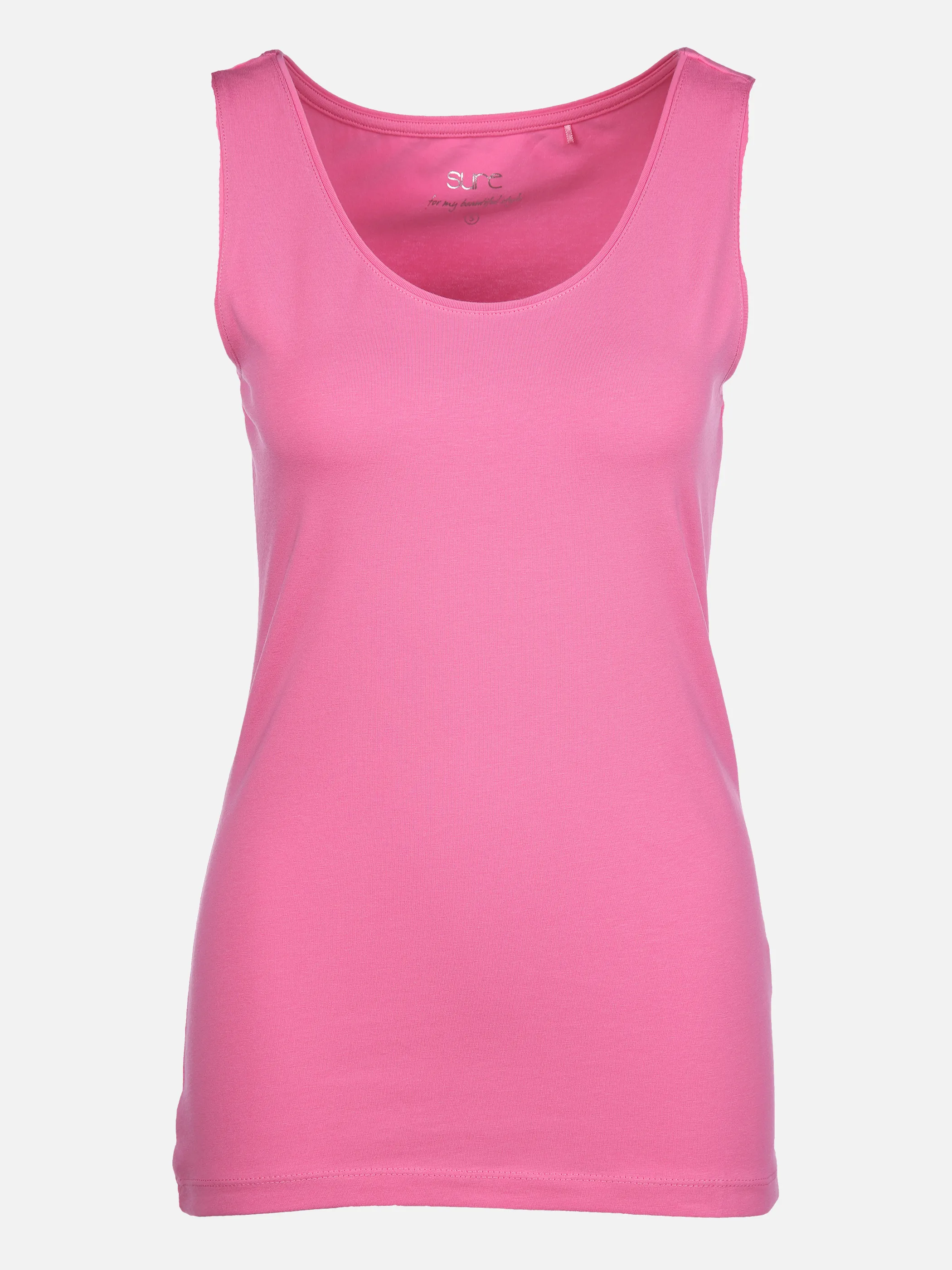 Sure Da-Tanktop m. Neckprint Pink 864847 PINK 1