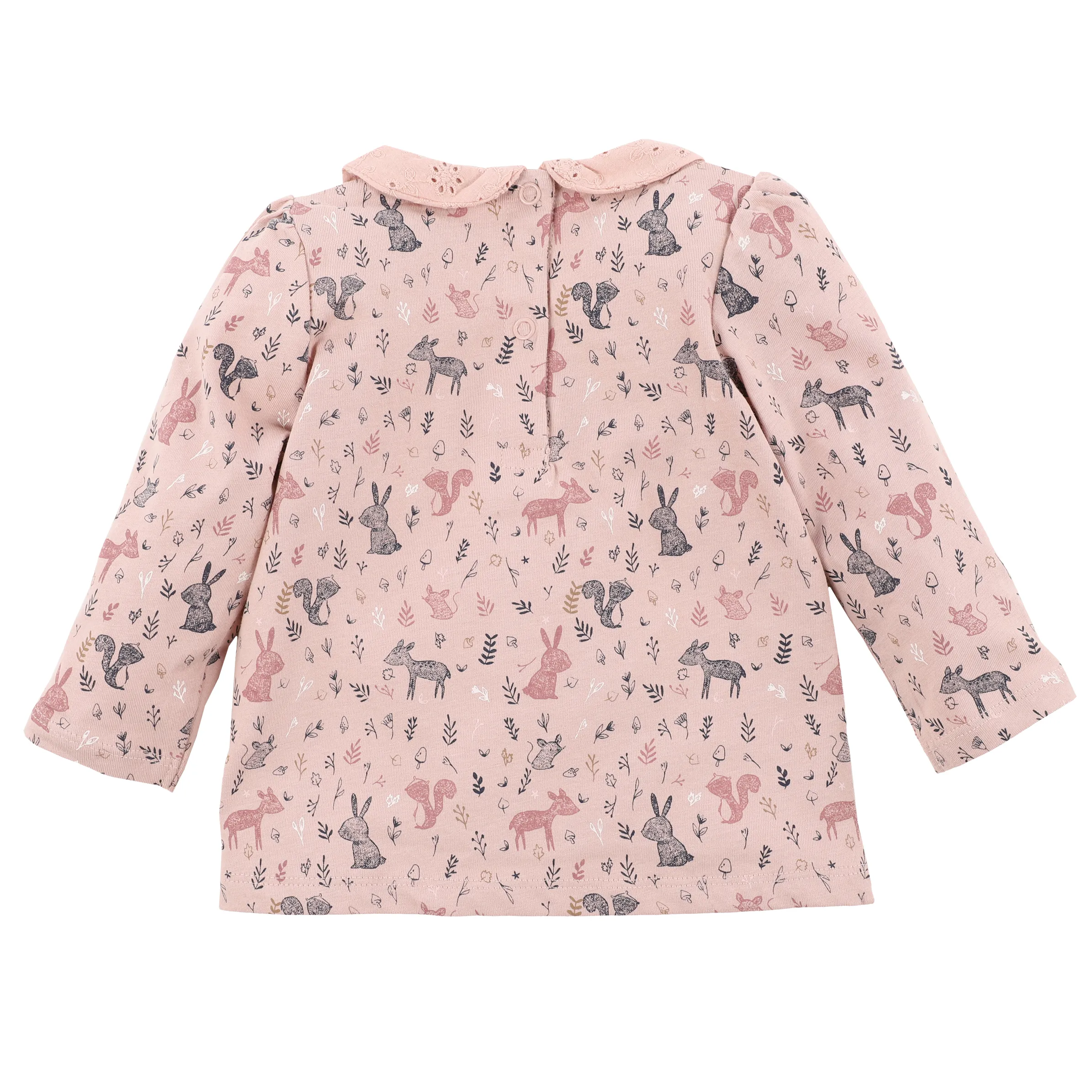 Bubble Gum BM Longsleeve Shirt altrosa mit Kragen + Waldtiere Rosa 885017 ALTROSA 2