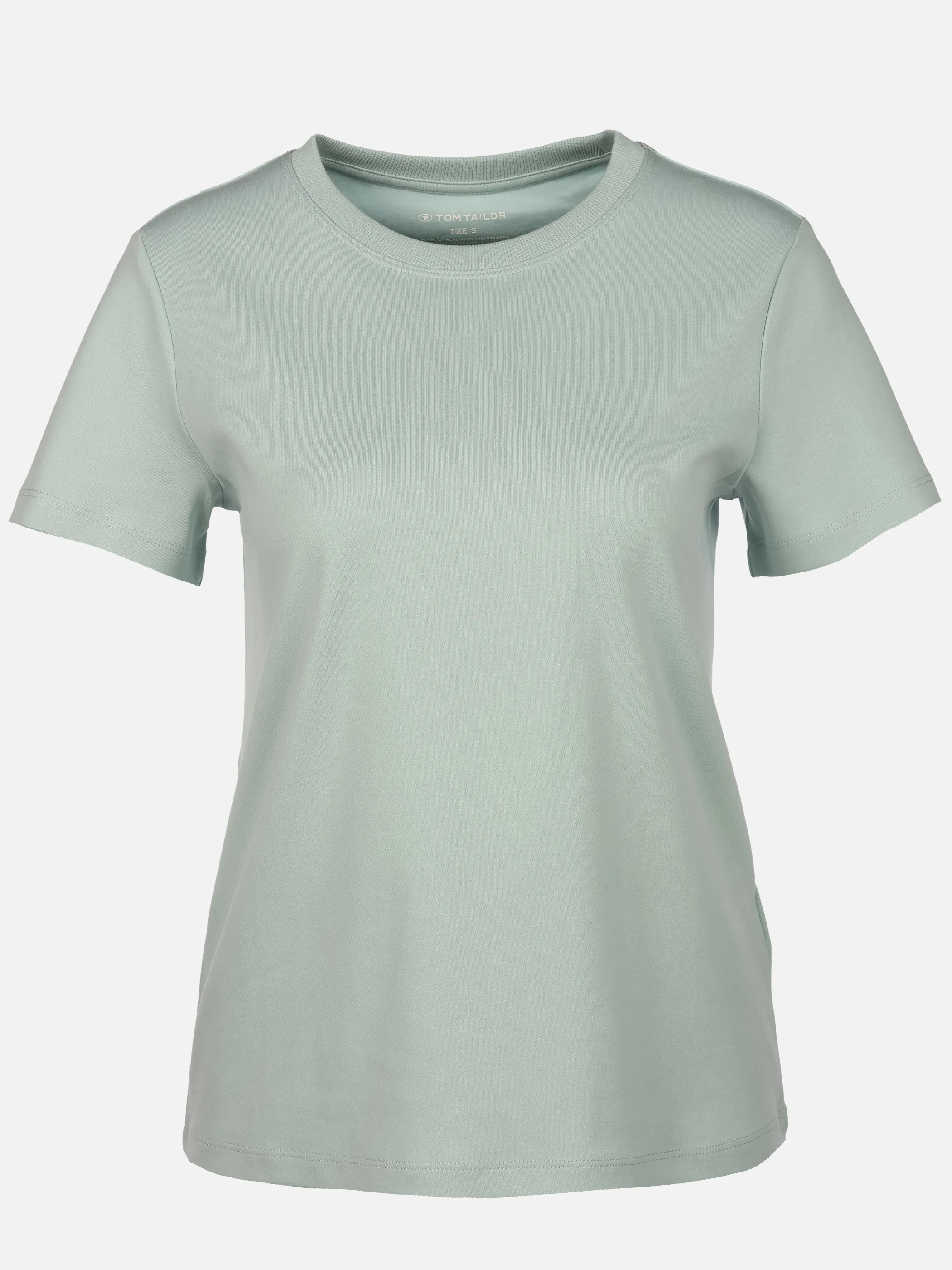 Tom Tailor 1050424 NOS T-shirt  crew neck basic interlock Grün 922031 38784 1