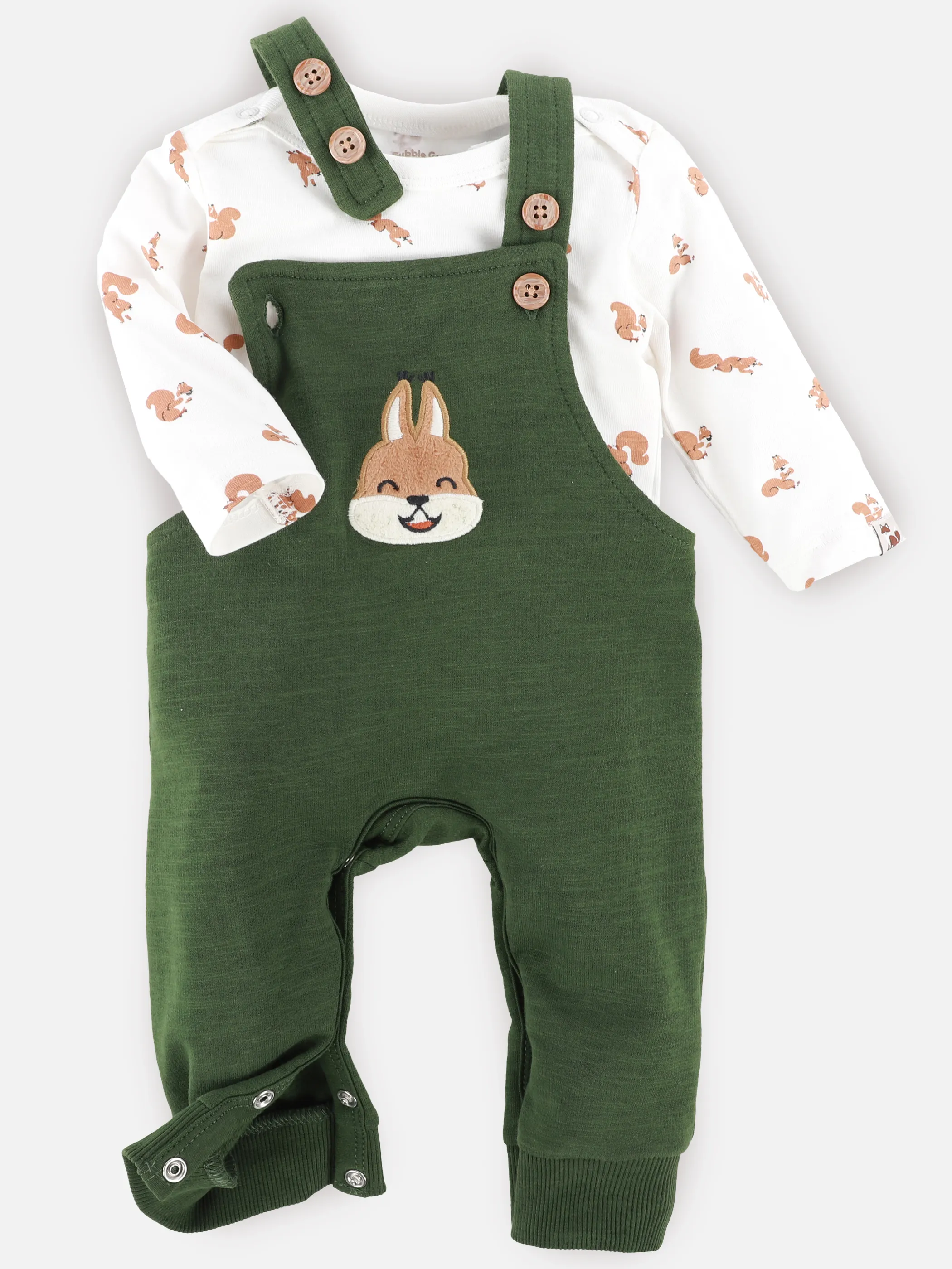 Bubble Gum BJ Romper Set mit Hasen Print AOP in weiß/grün Weiß 913583 WEIß/GRÜN 3