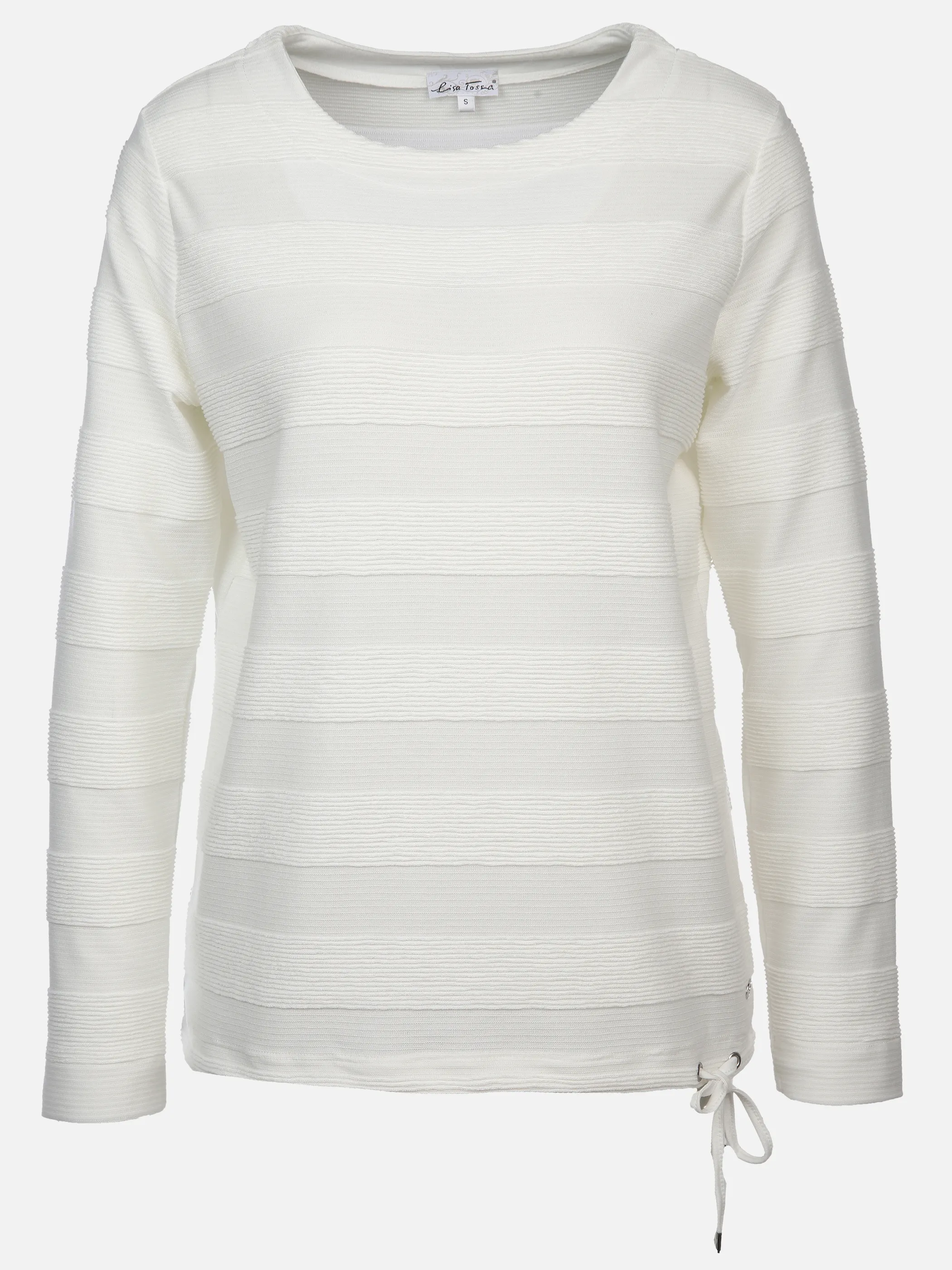 Lisa Tossa Da-Struktur-Ringel-Shirt Weiß 897649 OFFWHITE 1