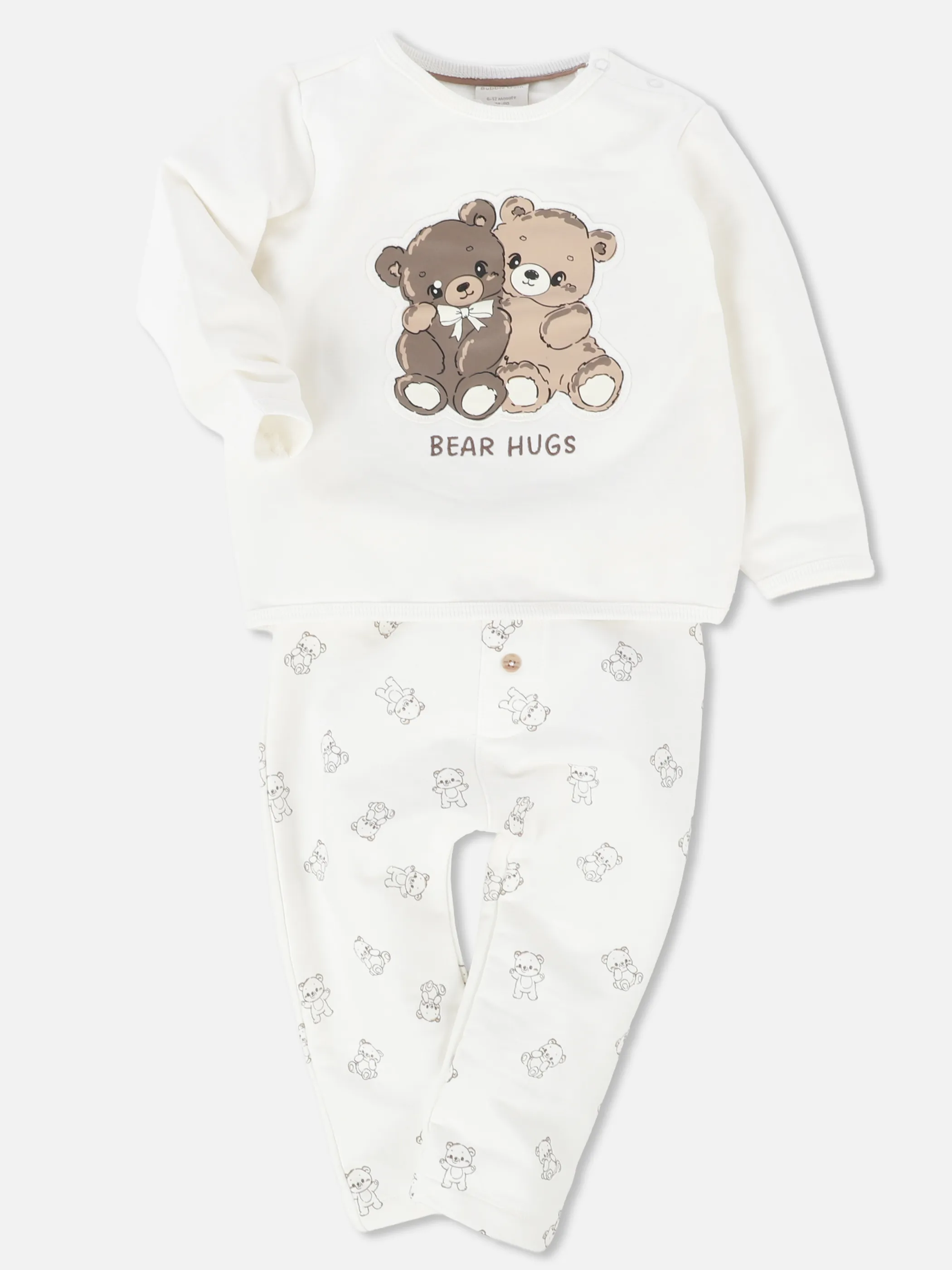 Bubble Gum BU 2pcs Set Sweatshirt mit Bärchenprint + Joggpant Weiß 932150 WEIß 1