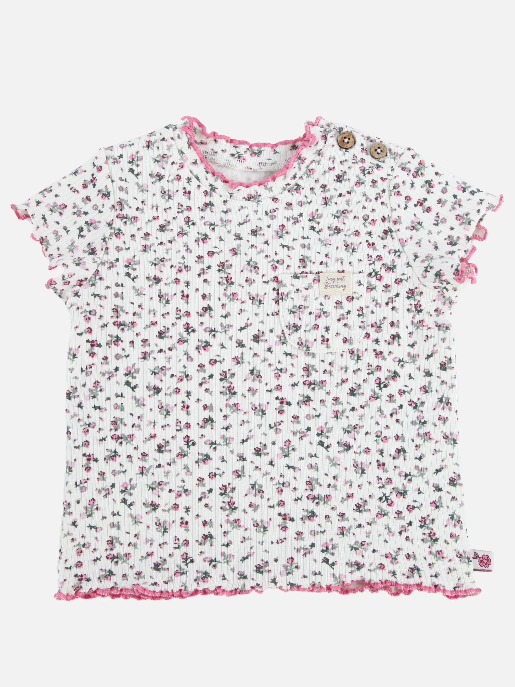 Bubble Gum BM Ripp T-Shirt mit Blumen AOP in beige Beige 906705 BEIGE 1