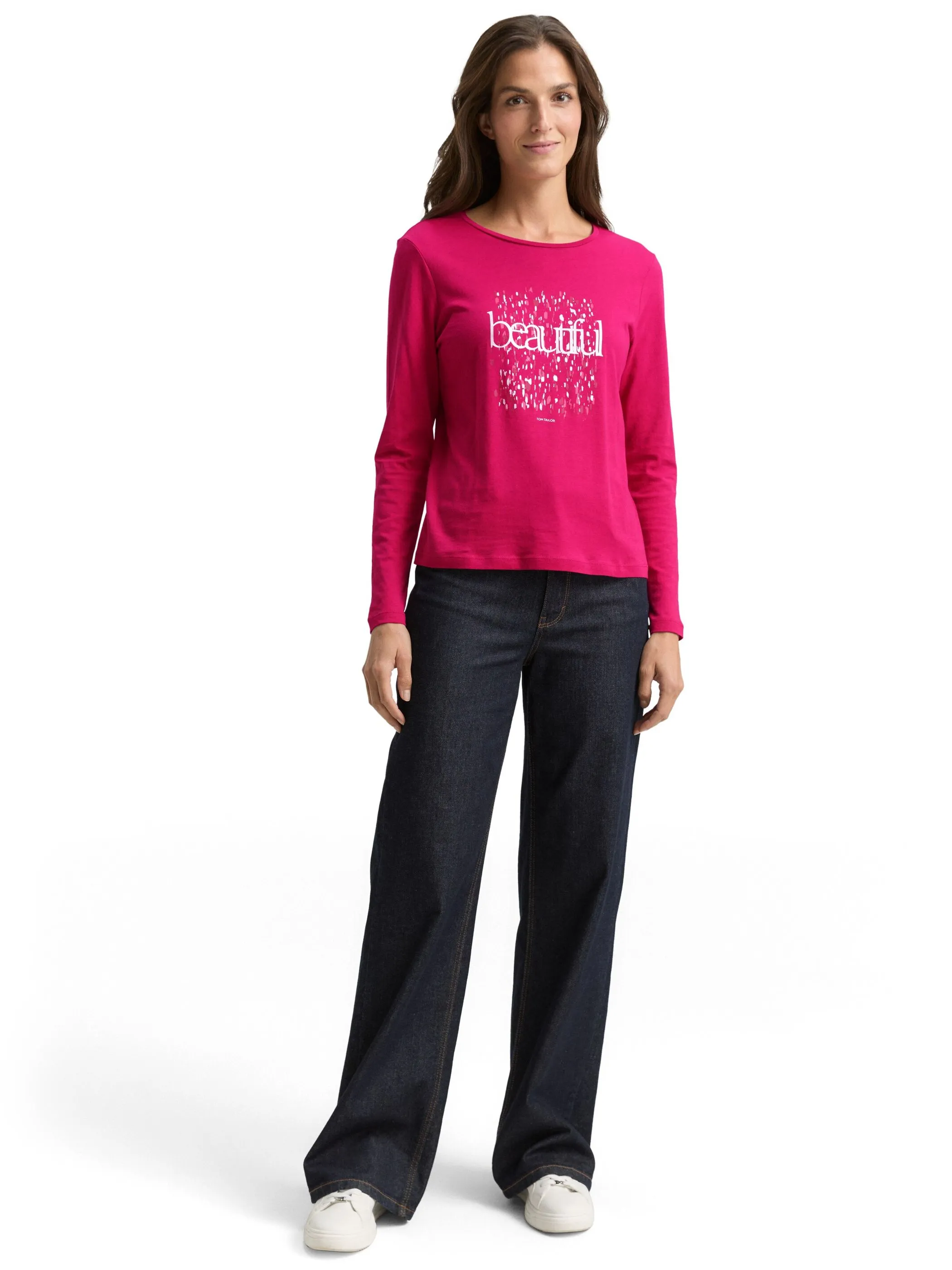 Tom Tailor 1048951 Longsleeve crew neck frontprint Pink 918873 15234 4