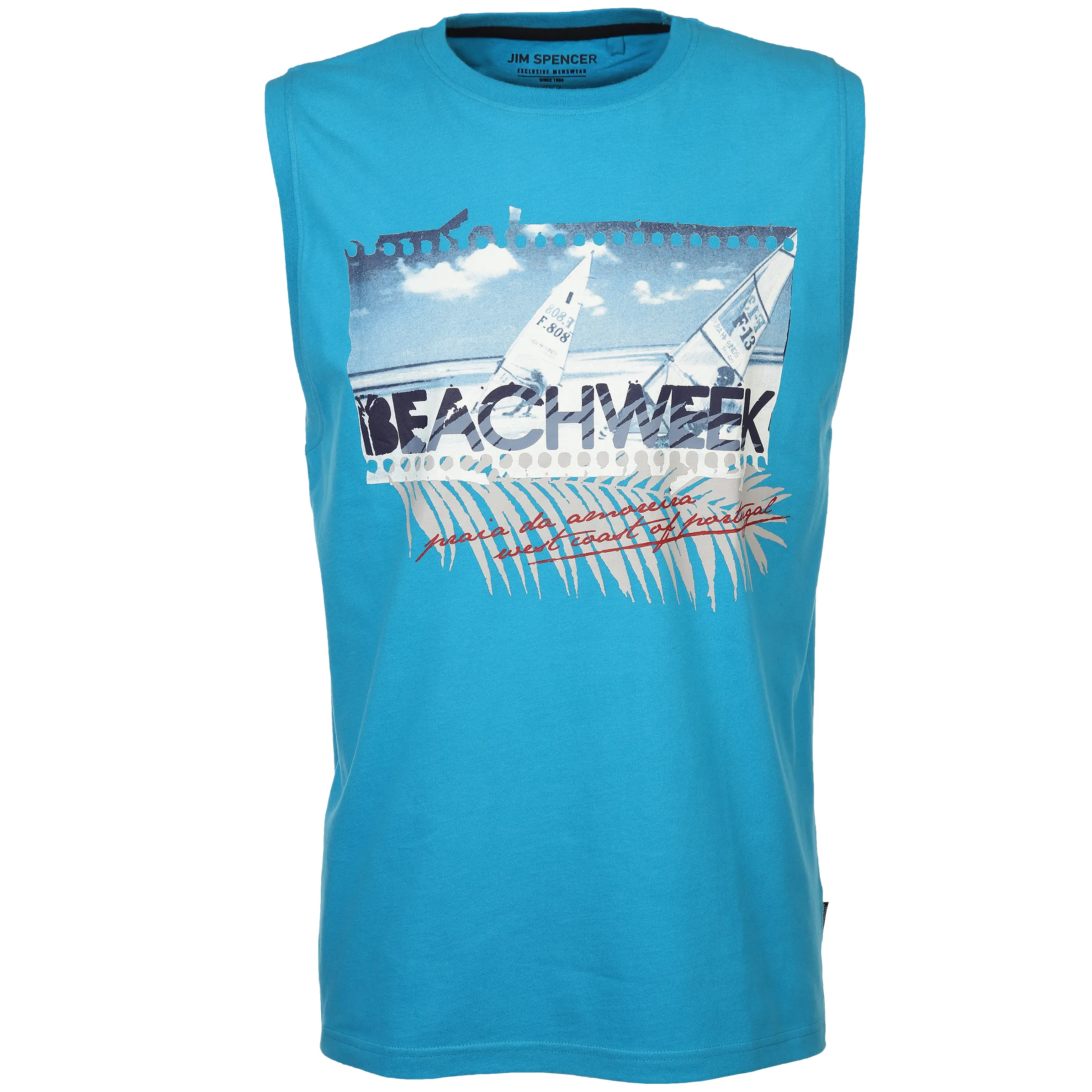 Jim Spencer He. Muscleshirt Druck Türkis 876081 AQUA 1 Jim Spencer He. Muscleshirt Druck Türkis 876081 AQUA 1