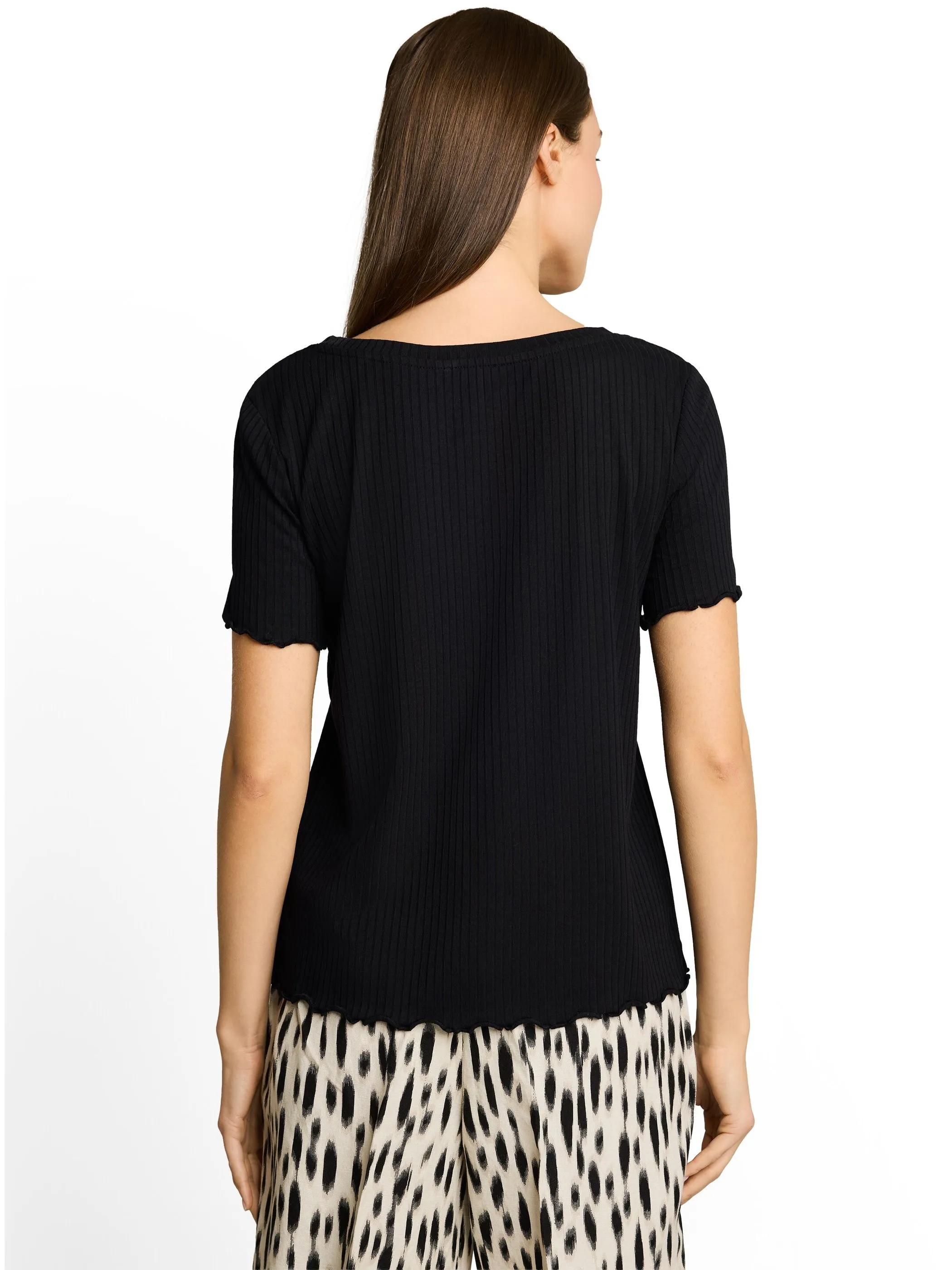 Tom Tailor 1051226 T-Shirt boxy rib Schwarz 926016 14482 2