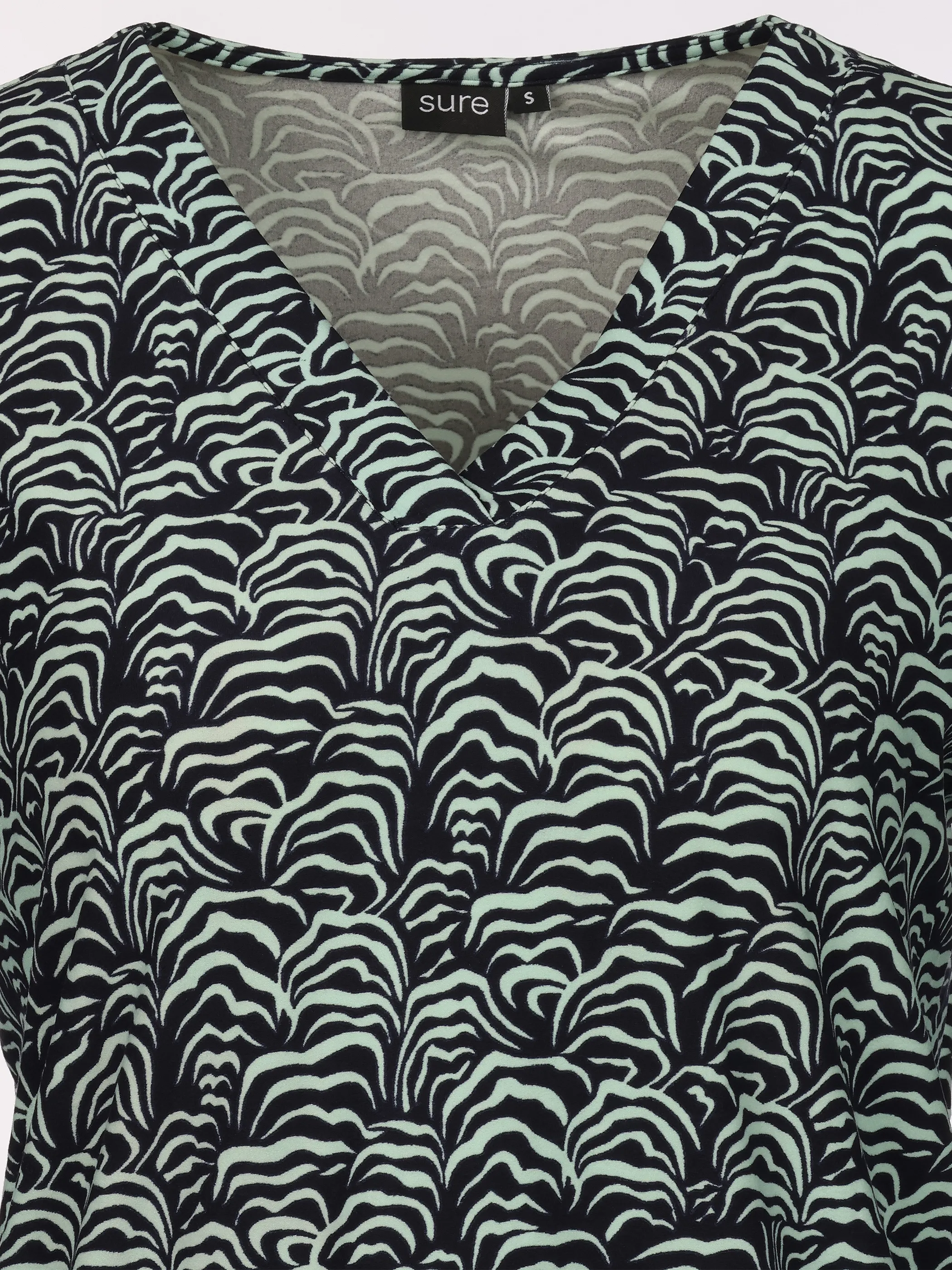 Sure Da-Shirt m. Alloverprint Türkis 922325 ICY MORN 3