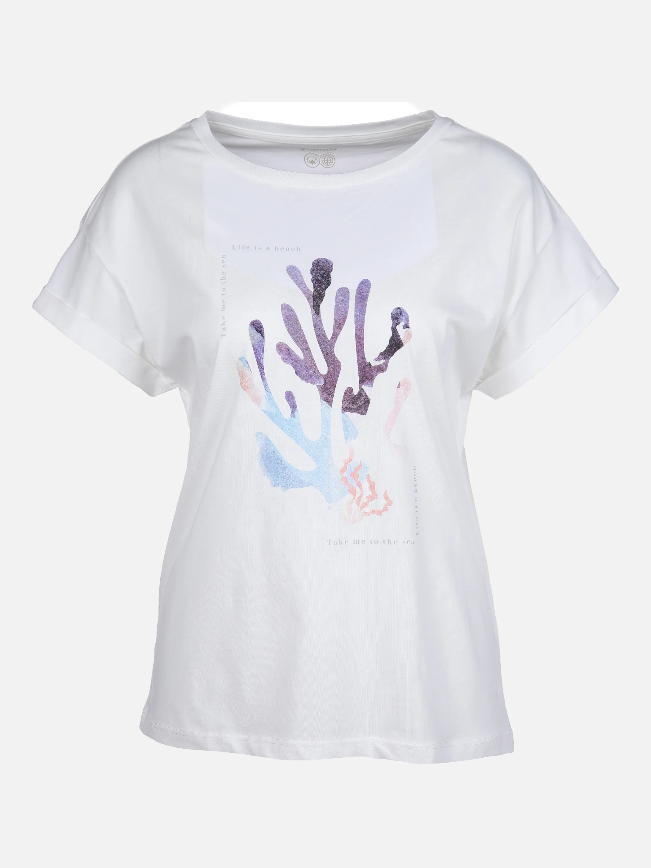 Tom Tailor 1031194 T-shirt crew neck rib Weiß 865209 10315 1 Tom Tailor 1031194 T-shirt crew neck rib Weiß 865209 10315 1