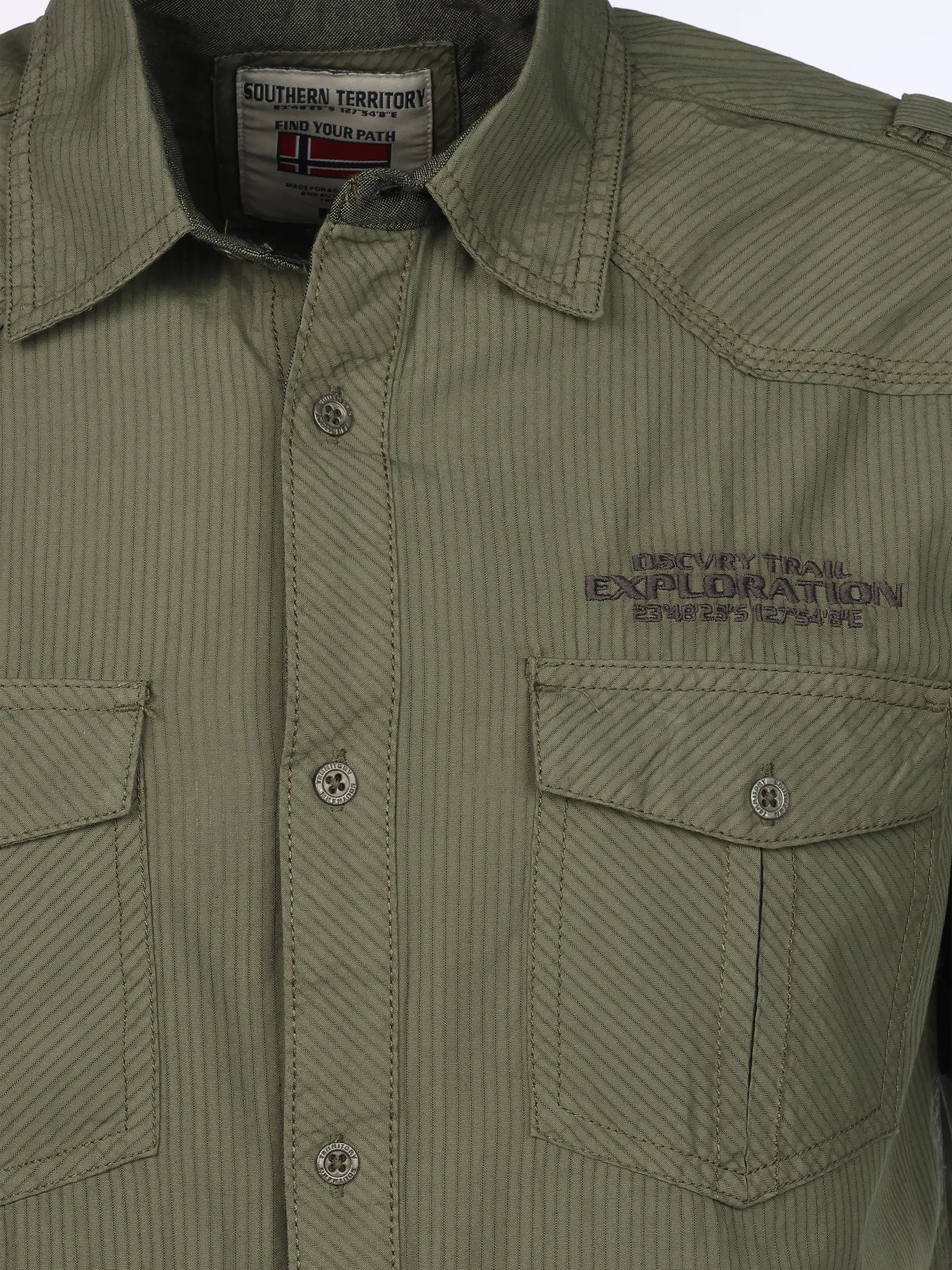 Southern Territory He. Freizeithemd 1/2 Arm washer Oliv 922224 OLIVE 3