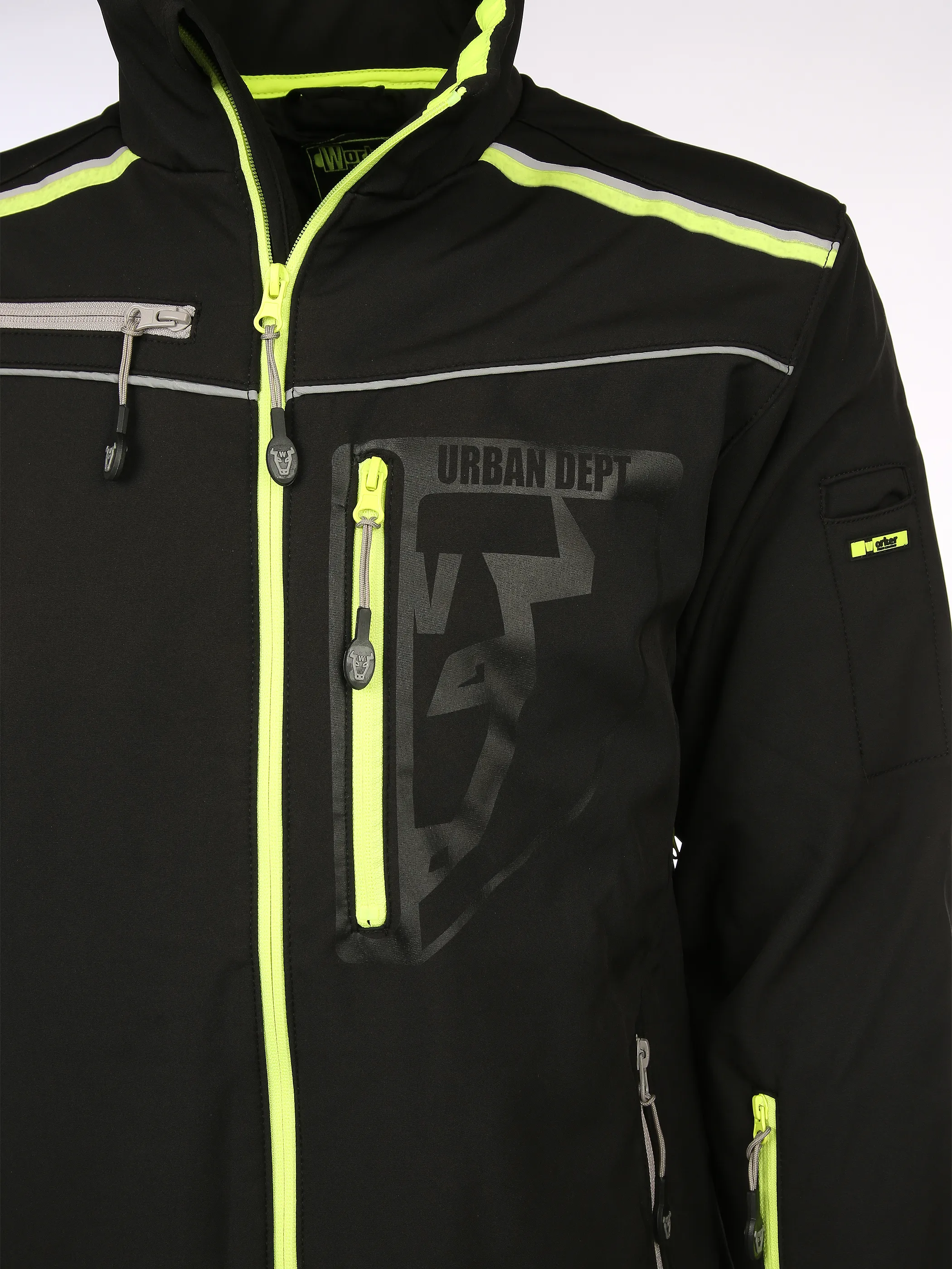 Worker He. Softshellblouson NEON reflective Schwarz 898410 BLACK 4