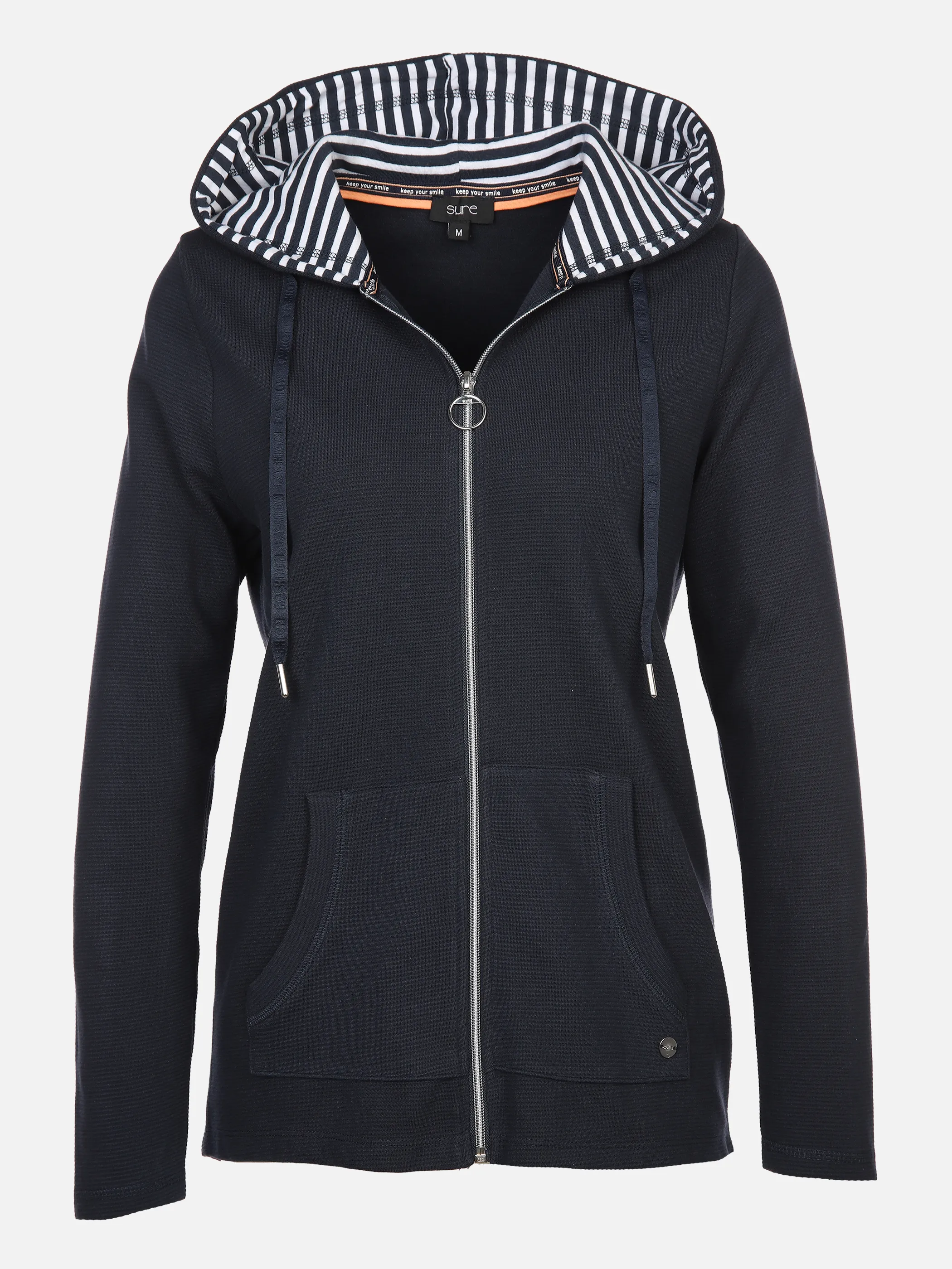 Sure Da-Sweatjacke m.gestreifter Ka Blau 872833 NAVY 1