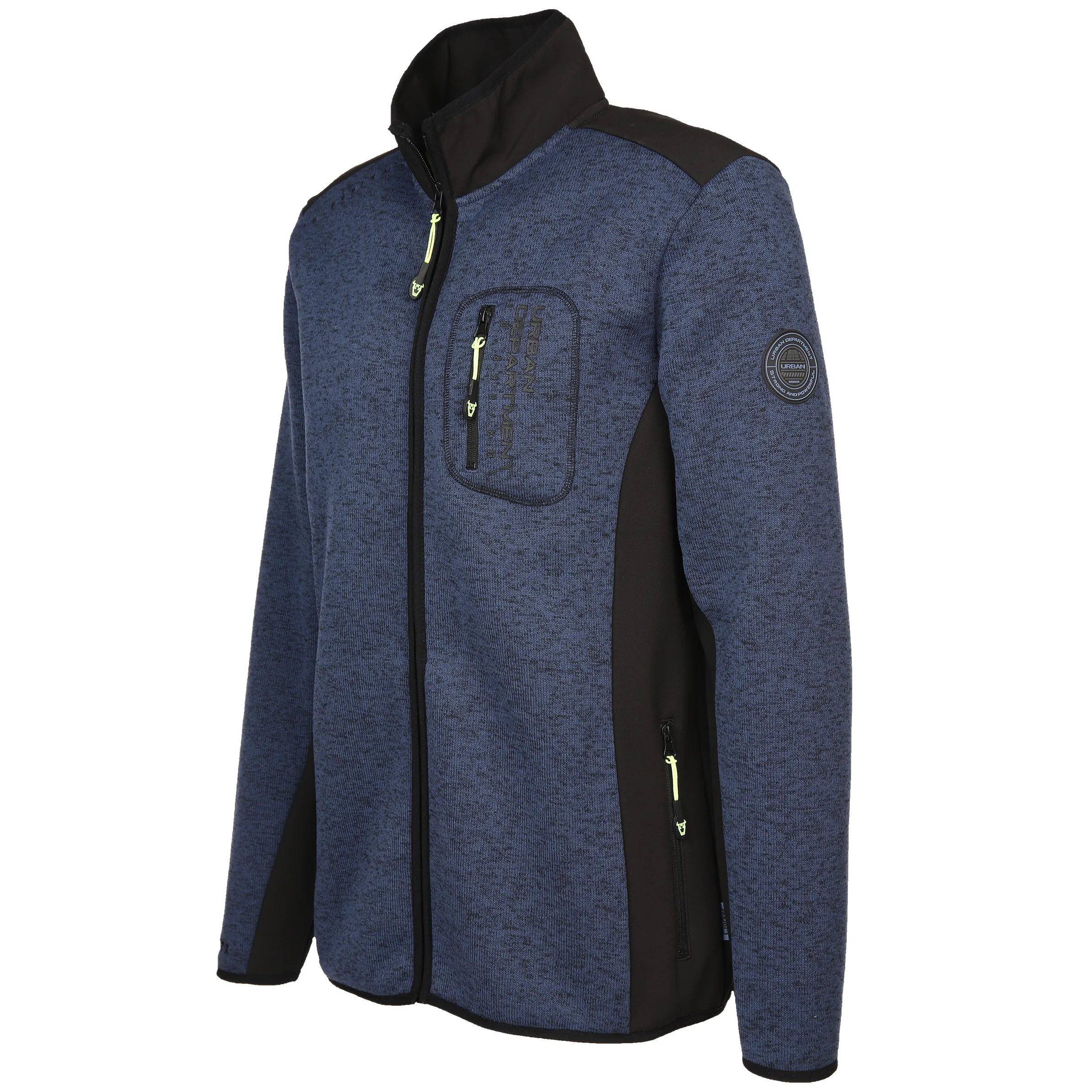 Worker He. Strickfleecejacke neon Blau 867036 NAVY MEL 3 Worker He. Strickfleecejacke neon Blau 867036 NAVY MEL 3