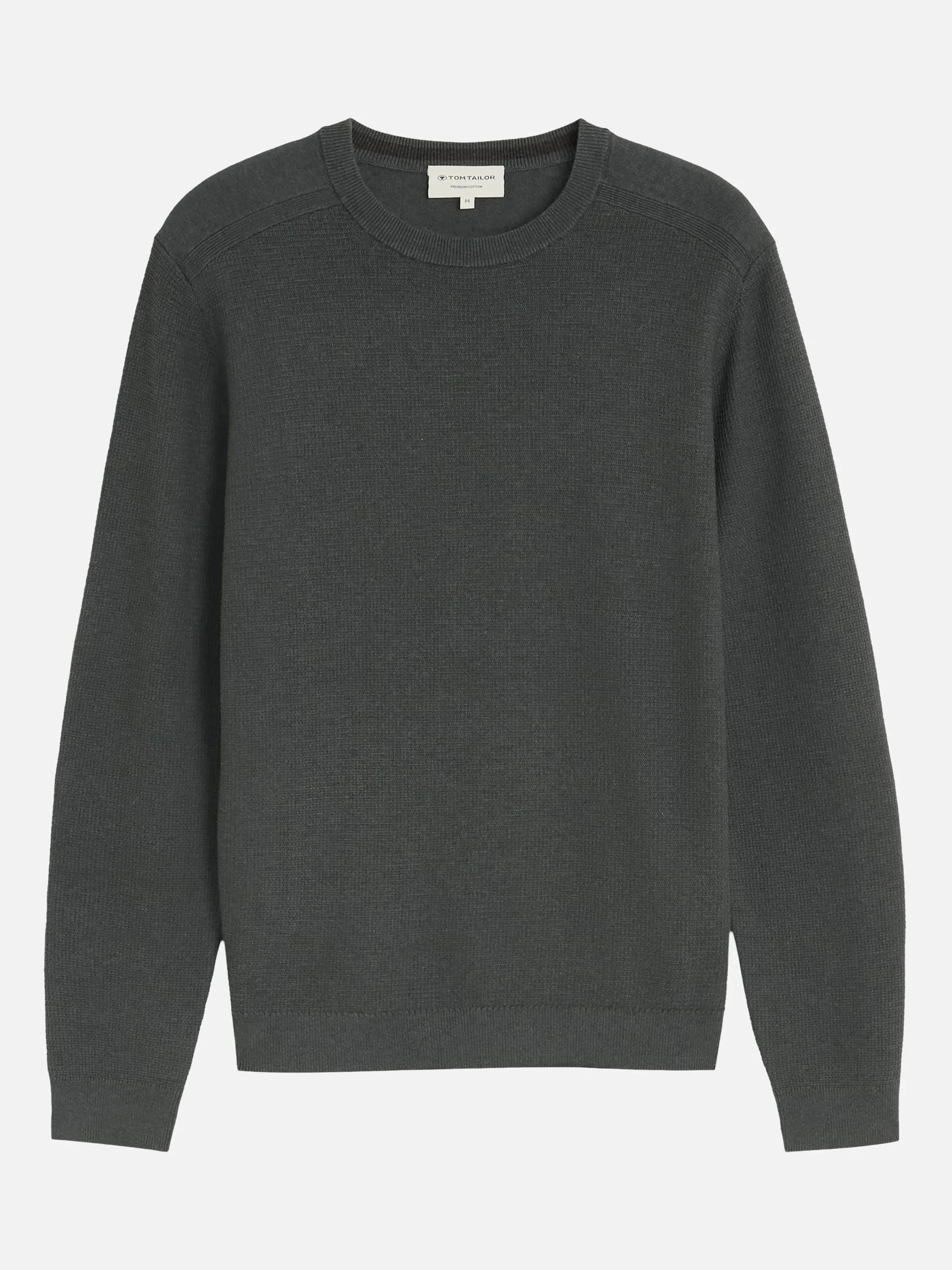 Tom Tailor 1052206 NOS structured crew neck knit Grün 934243 40543 3
