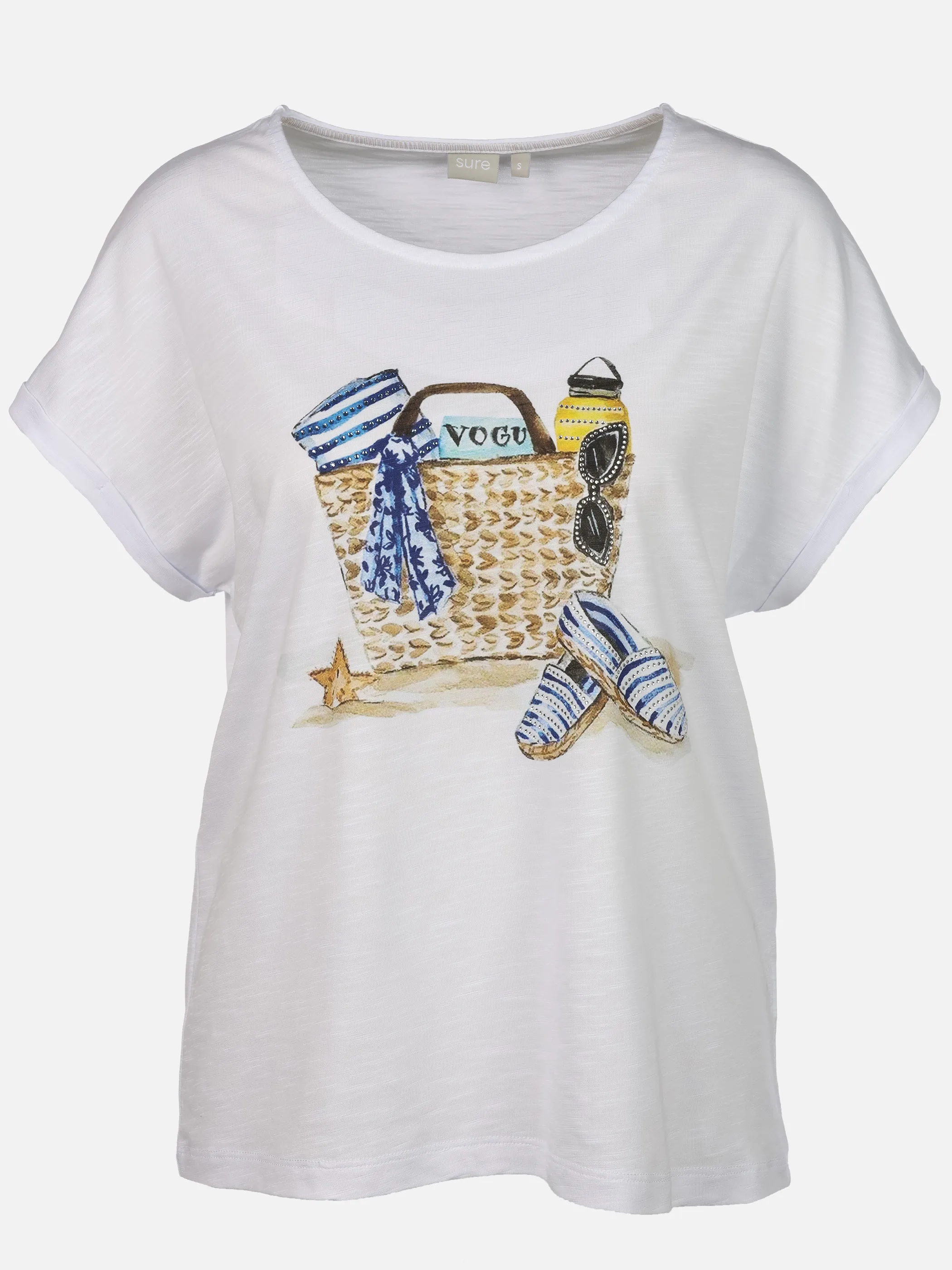 Sure Da.T-Shirt m. Motivprint Weiß 930628 BEACH 1