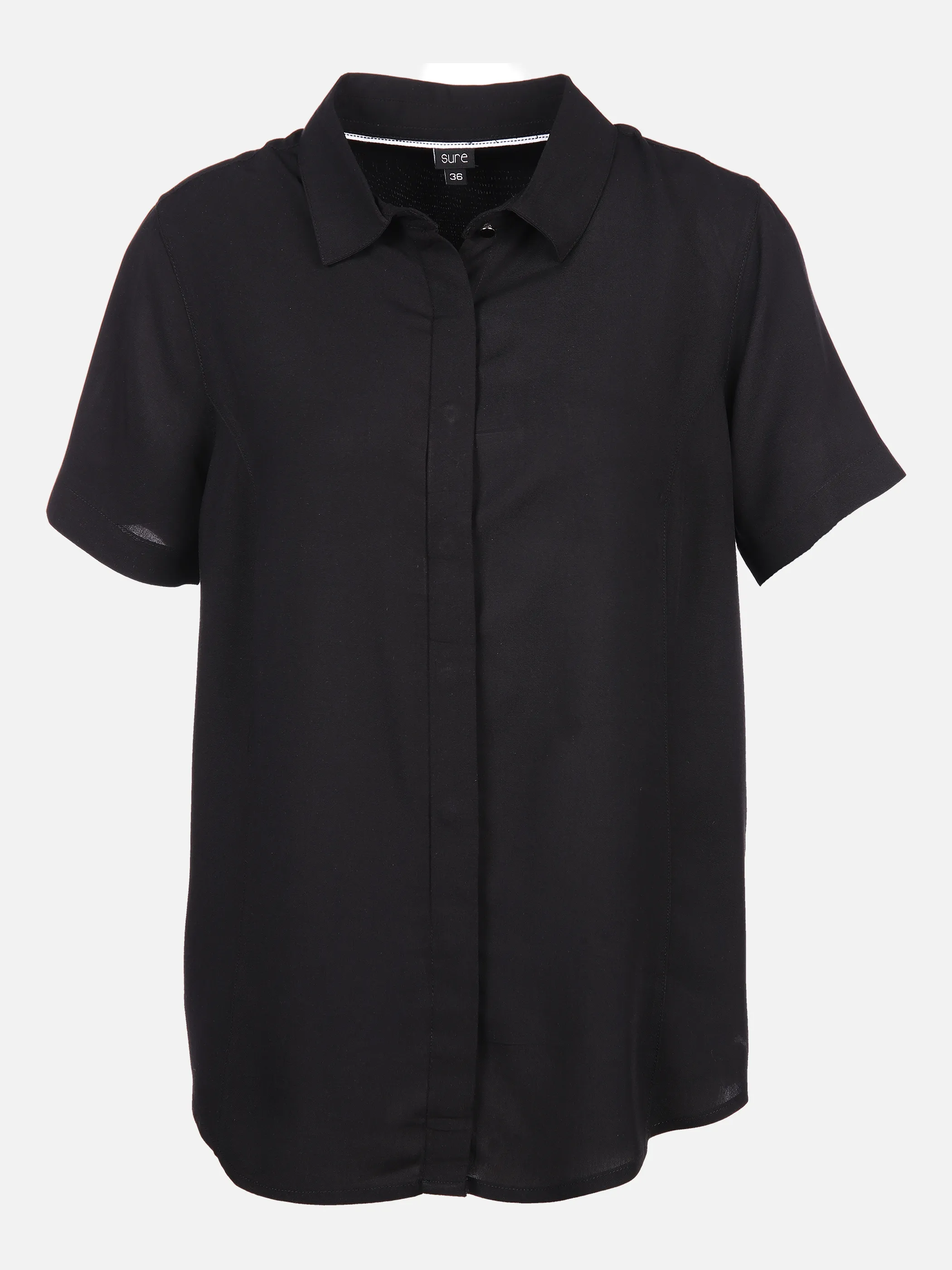 Sure Da-Bluse unifarben Schwarz 853456 BLACK 1